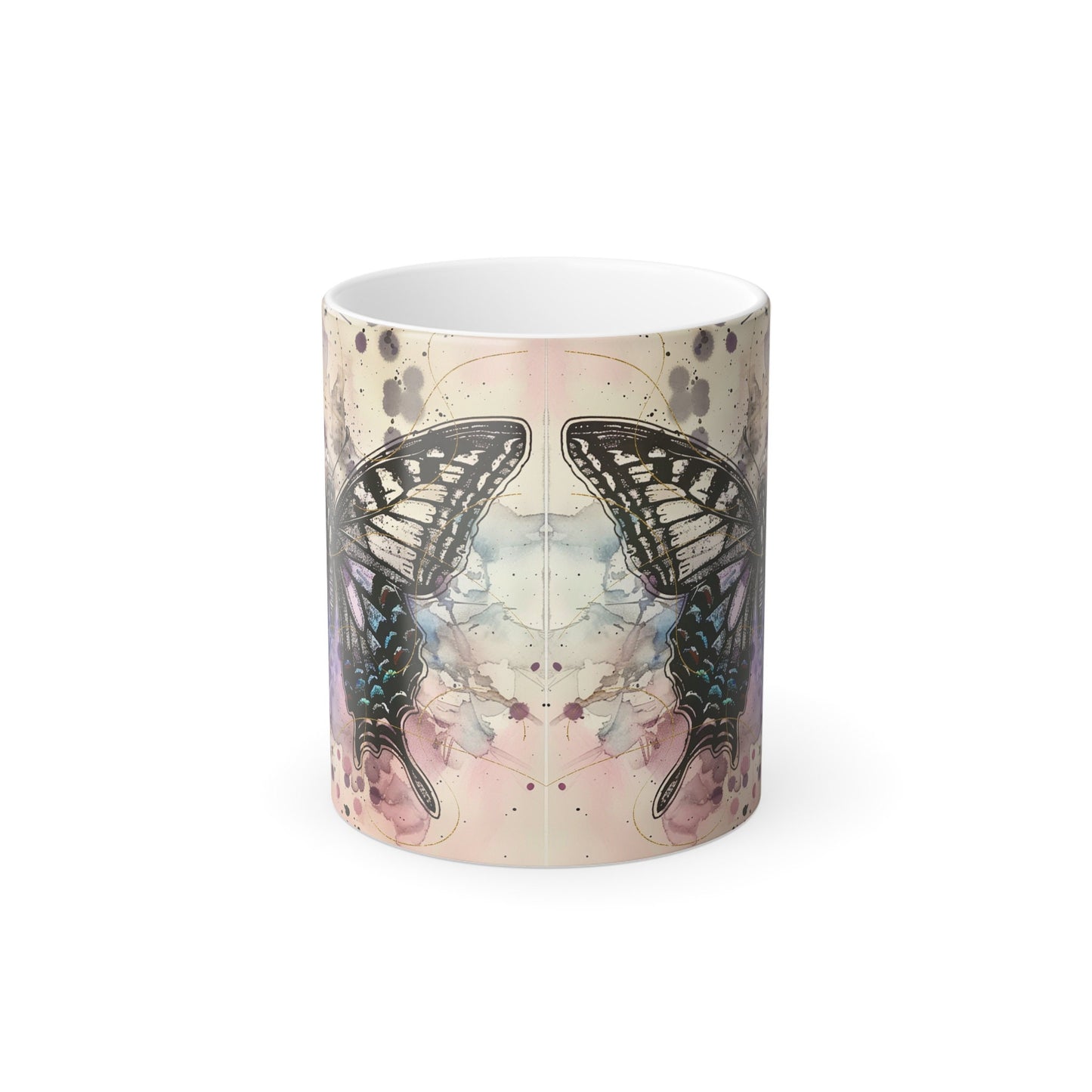 Color-Changing Butterfly Mug: Heat-Reactive Ceramic Coffee Cup