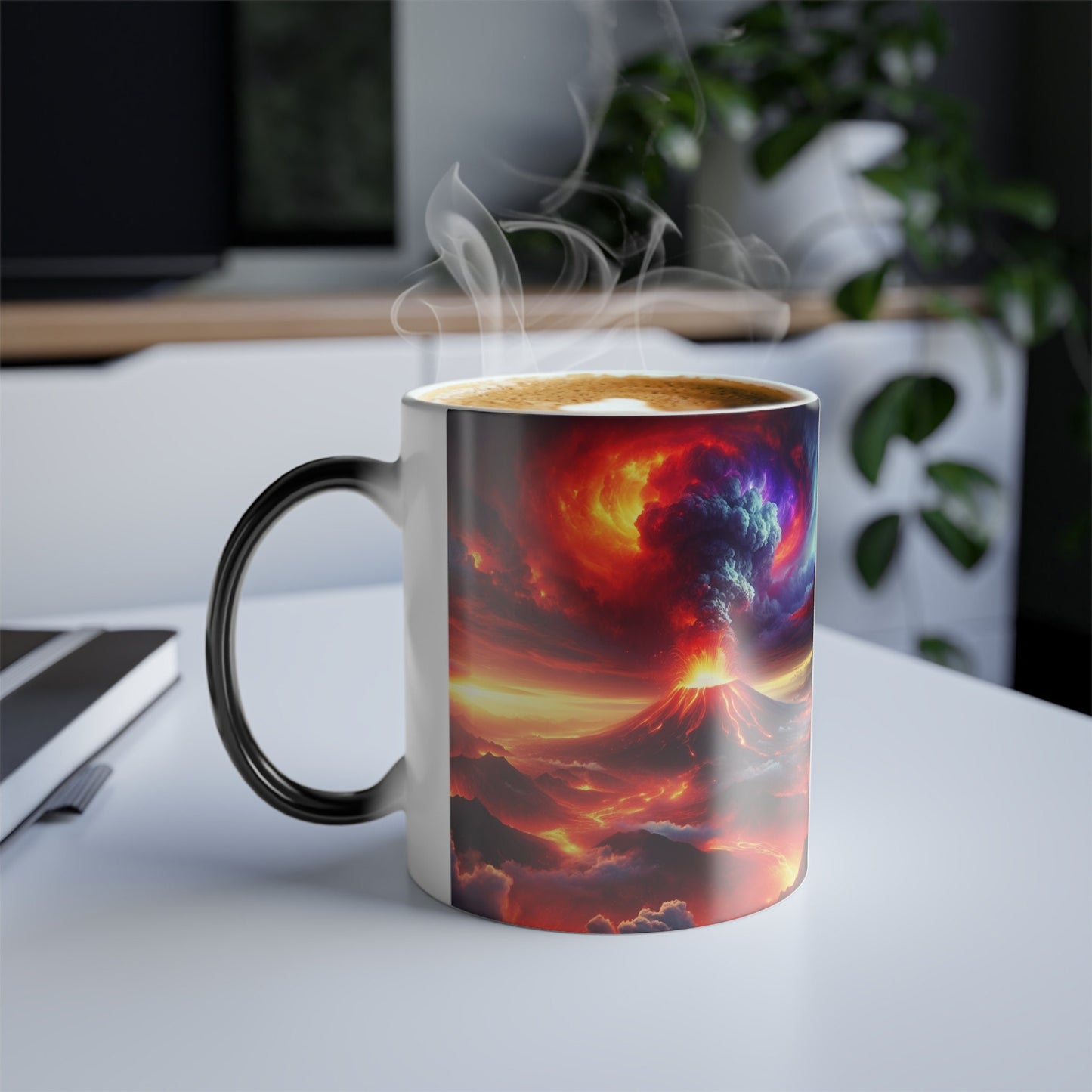 Erupting Volcano Color-Changing Mug: Unique Coffee Cup Gift for Tea, Cocoa & Hot Beverage Enthusiasts