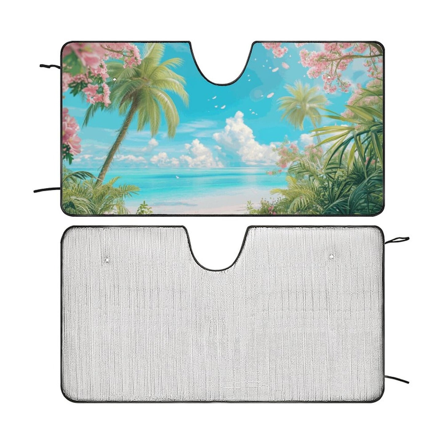 Beach Auto Windshield Sunshade for Vehicle, Unique Cooling Gift Idea