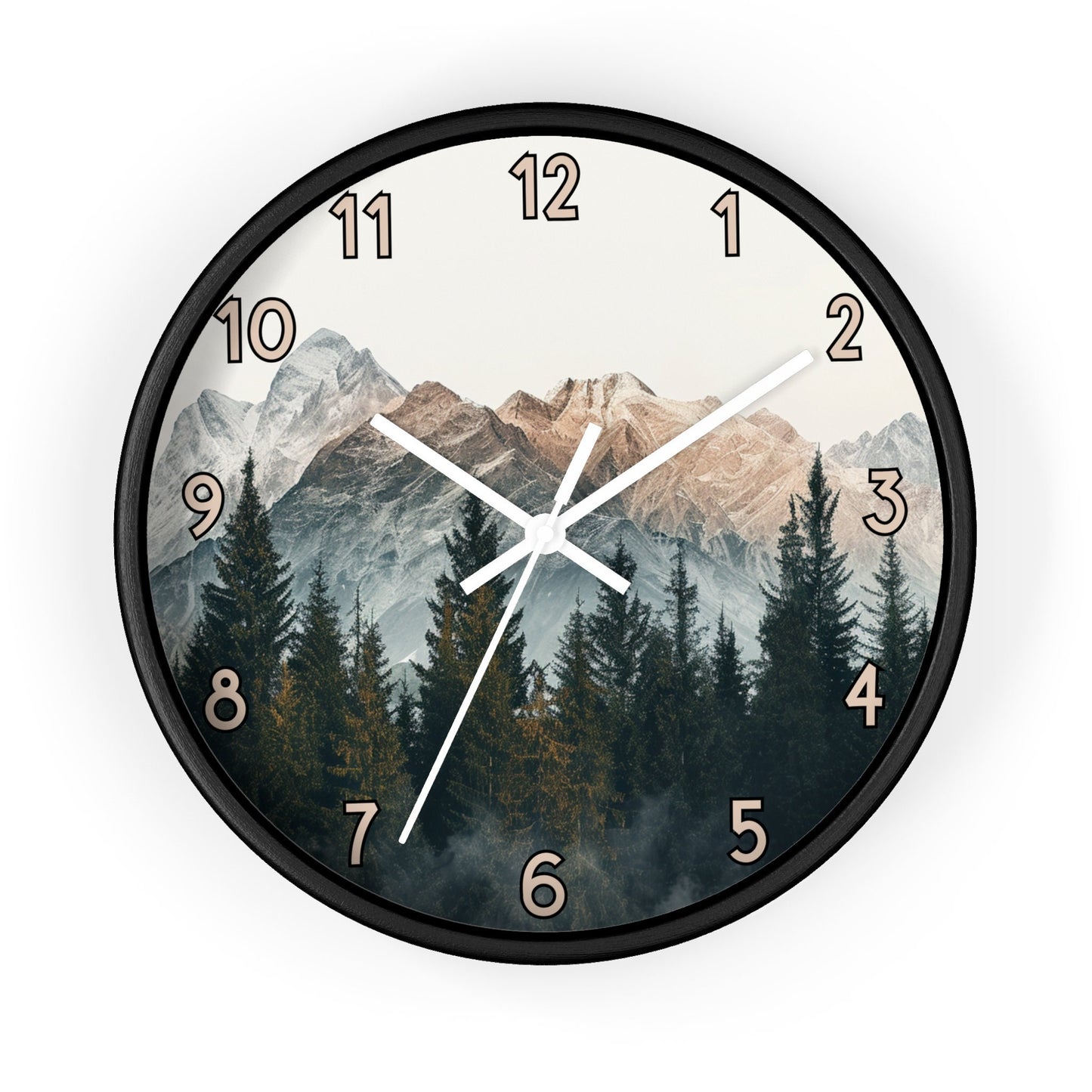 Mountain Wall Clock: Modern Farmhouse Decor for Cabin, Home & Anniversary Gifts