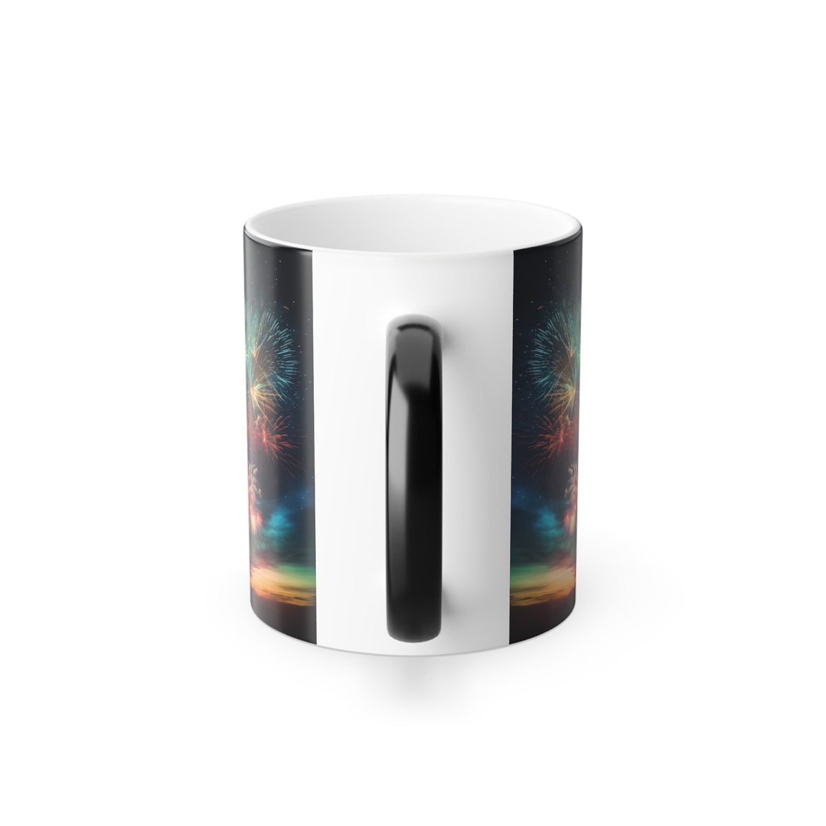 Color Morphing Fireworks Mug, Black Coffee & Tea Cup for Gifting