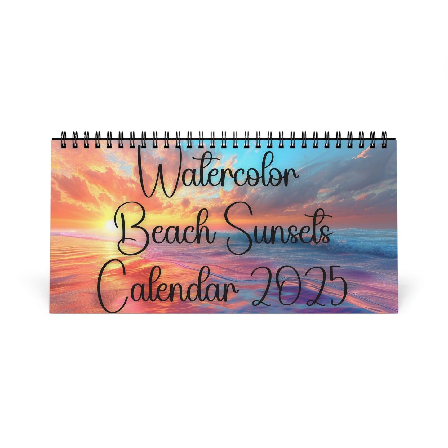 2025 Beach Scene Watercolor Desk Calendar - Unique Host Gift Idea