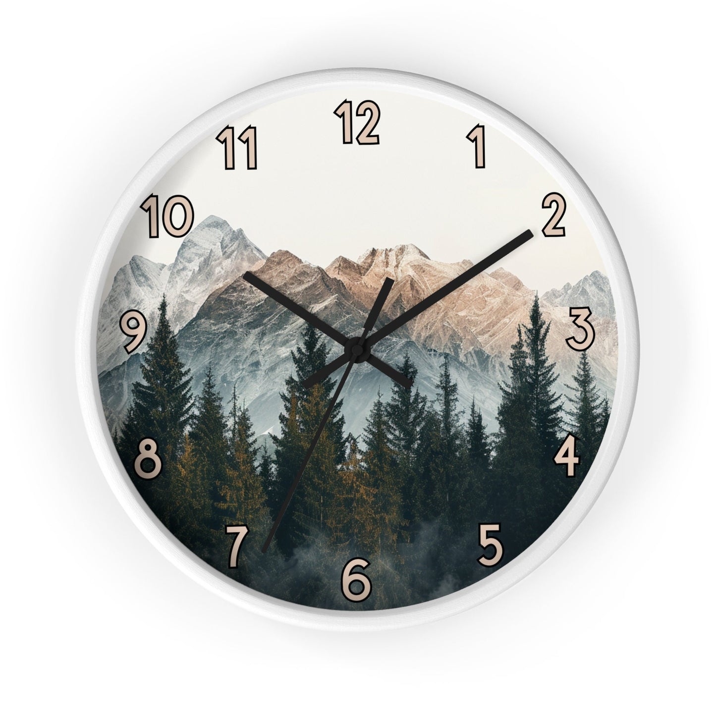 Mountain Wall Clock: Modern Farmhouse Decor for Cabin, Home & Anniversary Gifts
