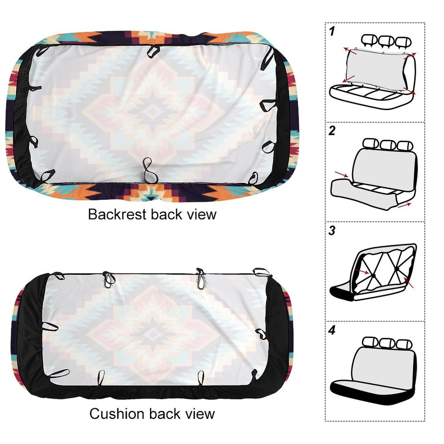 Southwestern Native Car Seat Cover: Western-Inspired Automobile Accessory for Back Protection