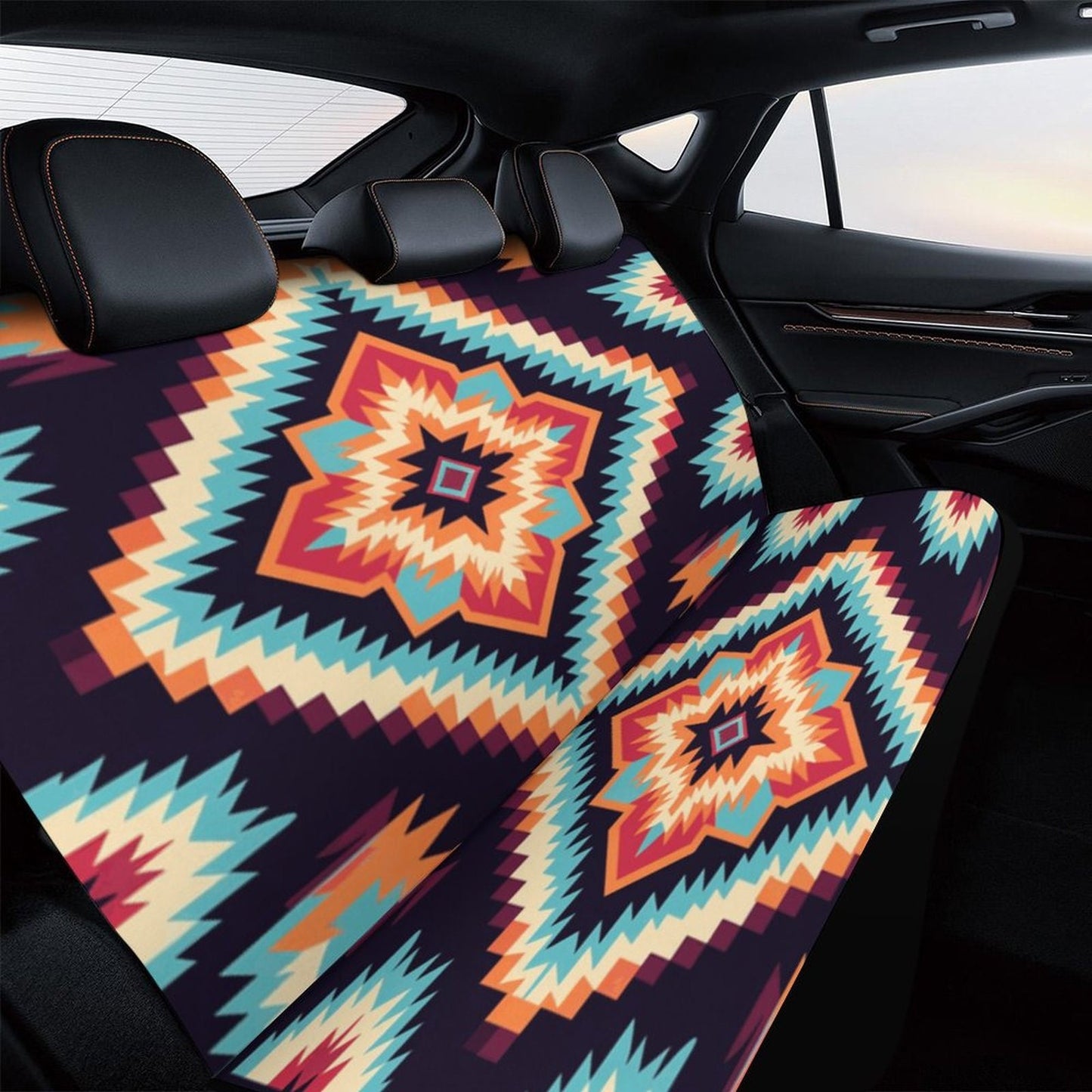 Southwestern Native Car Seat Cover: Western-Inspired Automobile Accessory for Back Protection