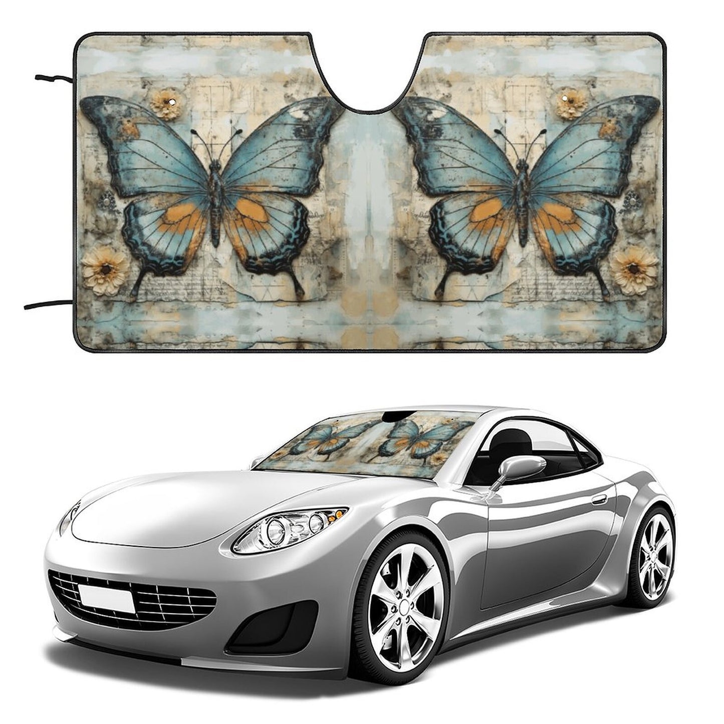 Butterfly Windshield Sunshade: Car Accessory for UV Protection and Decorative Vehicle Gift