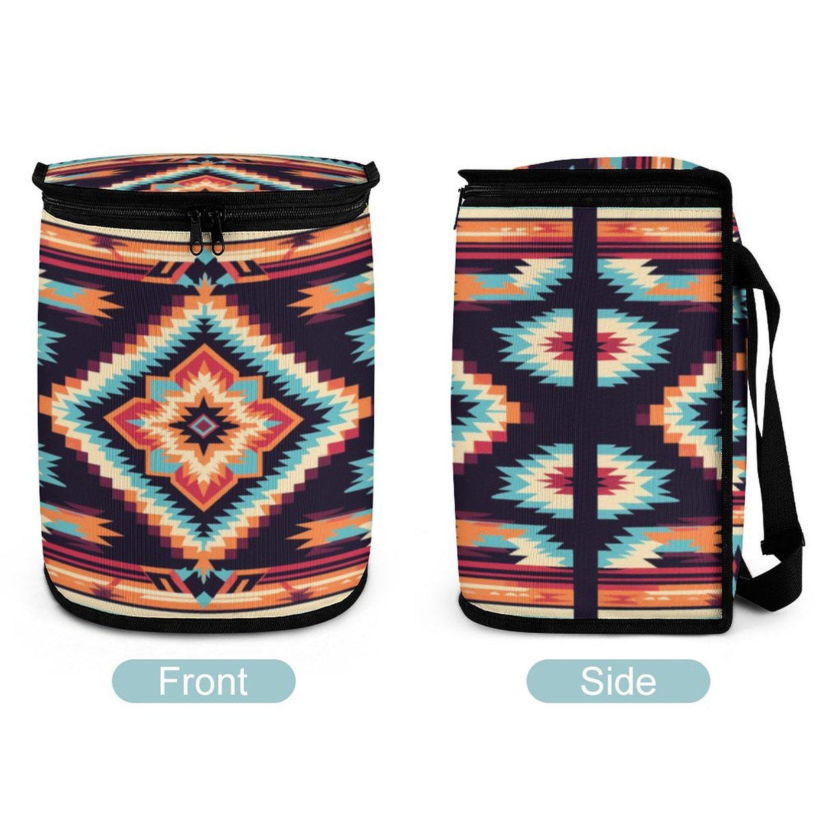 Collapsible Native-Designed Car Trash Bin: Decorative Foldable Auto Garbage Container for Vehicle Organization