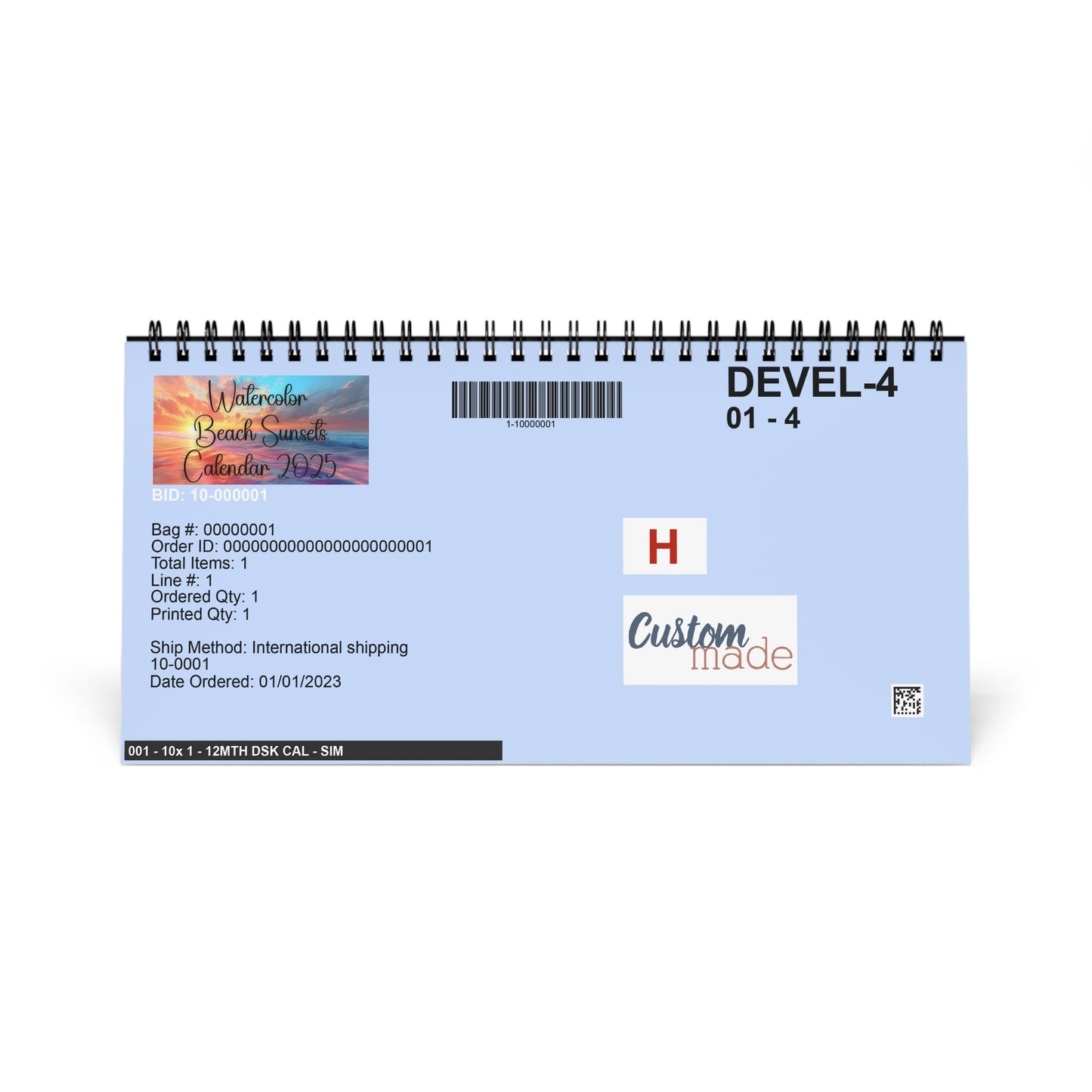 2025 Beach Scene Watercolor Desk Calendar - Unique Host Gift Idea