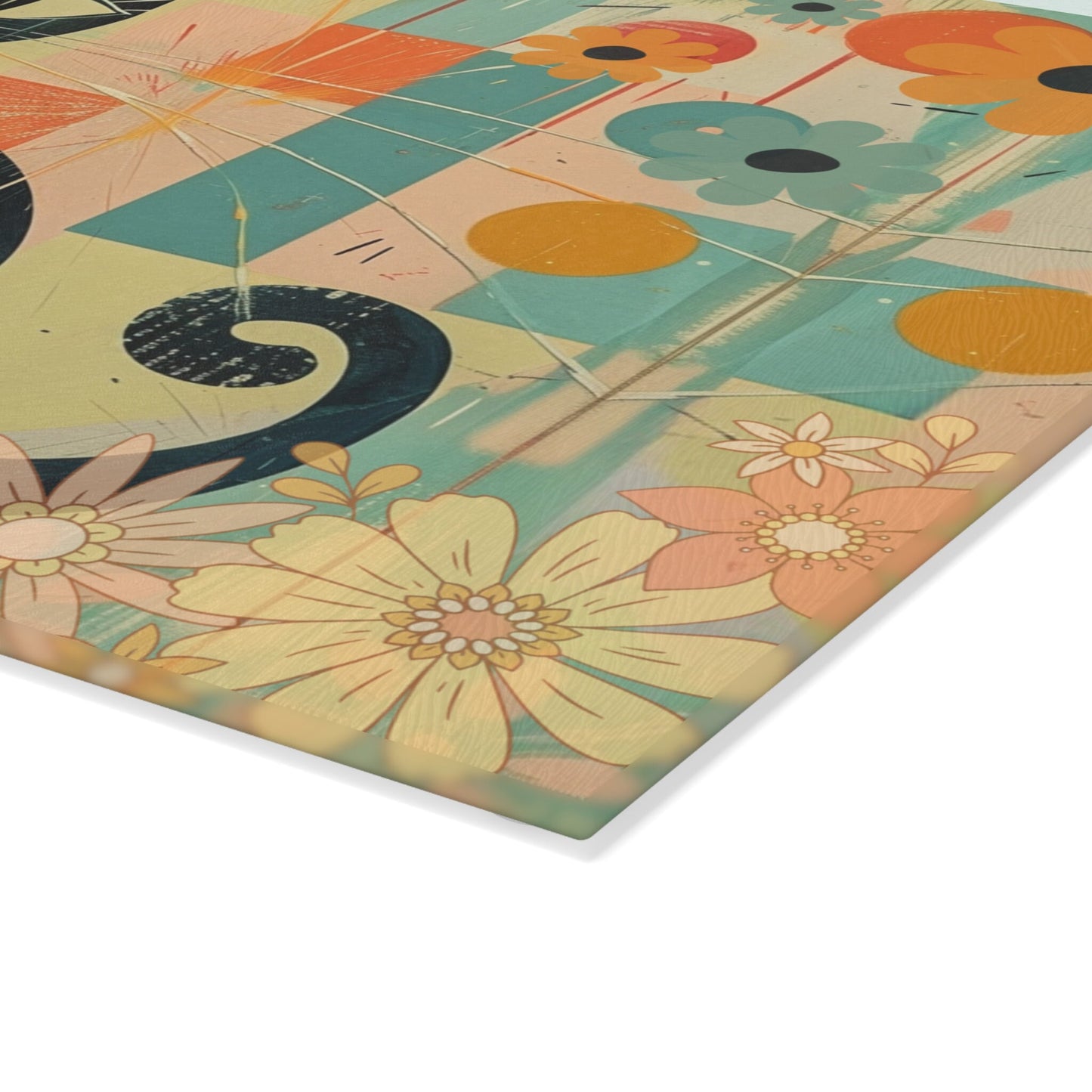 Retro Cat Cutting Board for Meat Veggies Fruits, Ideal Host Gift Kitchenware