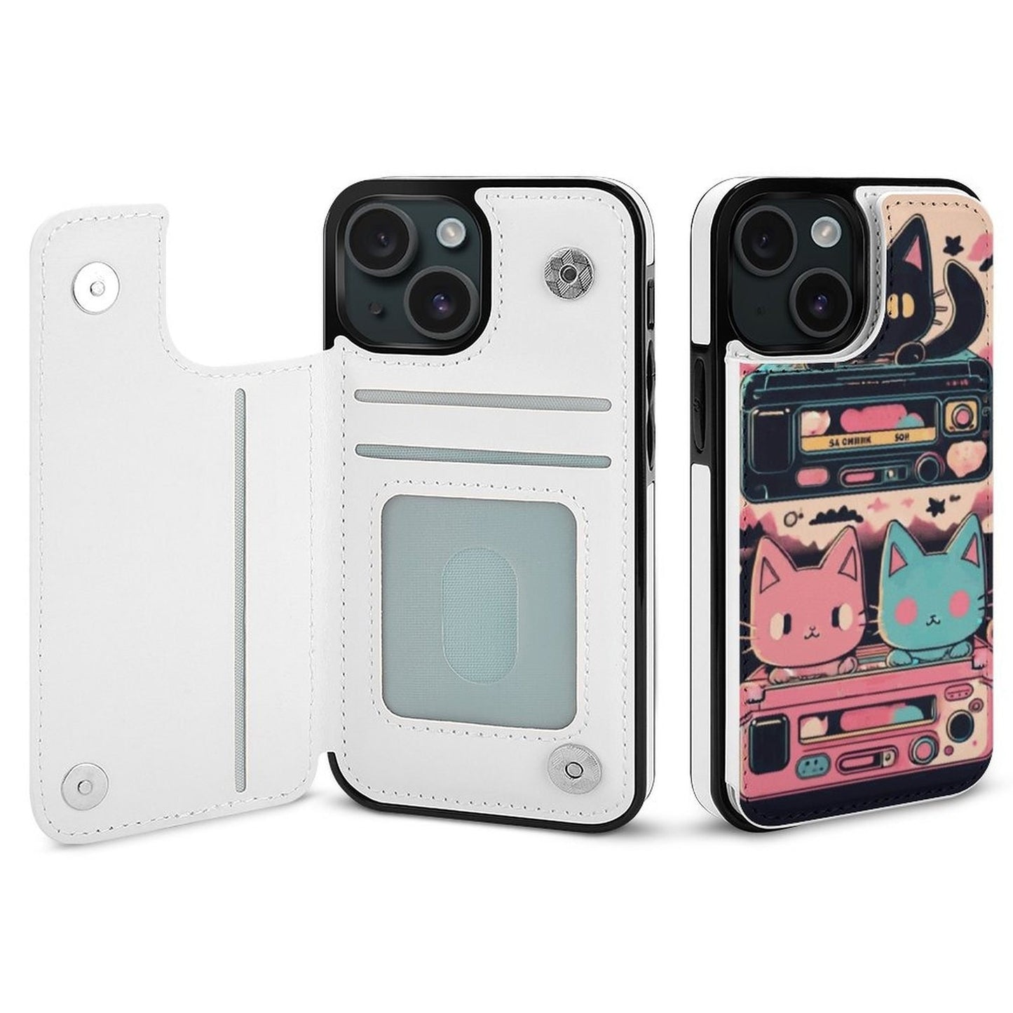 Vintage-Inspired iPhone 15 Wallet Case: Flip Cover Protection & Thoughtful Gift for Smartphone Lovers