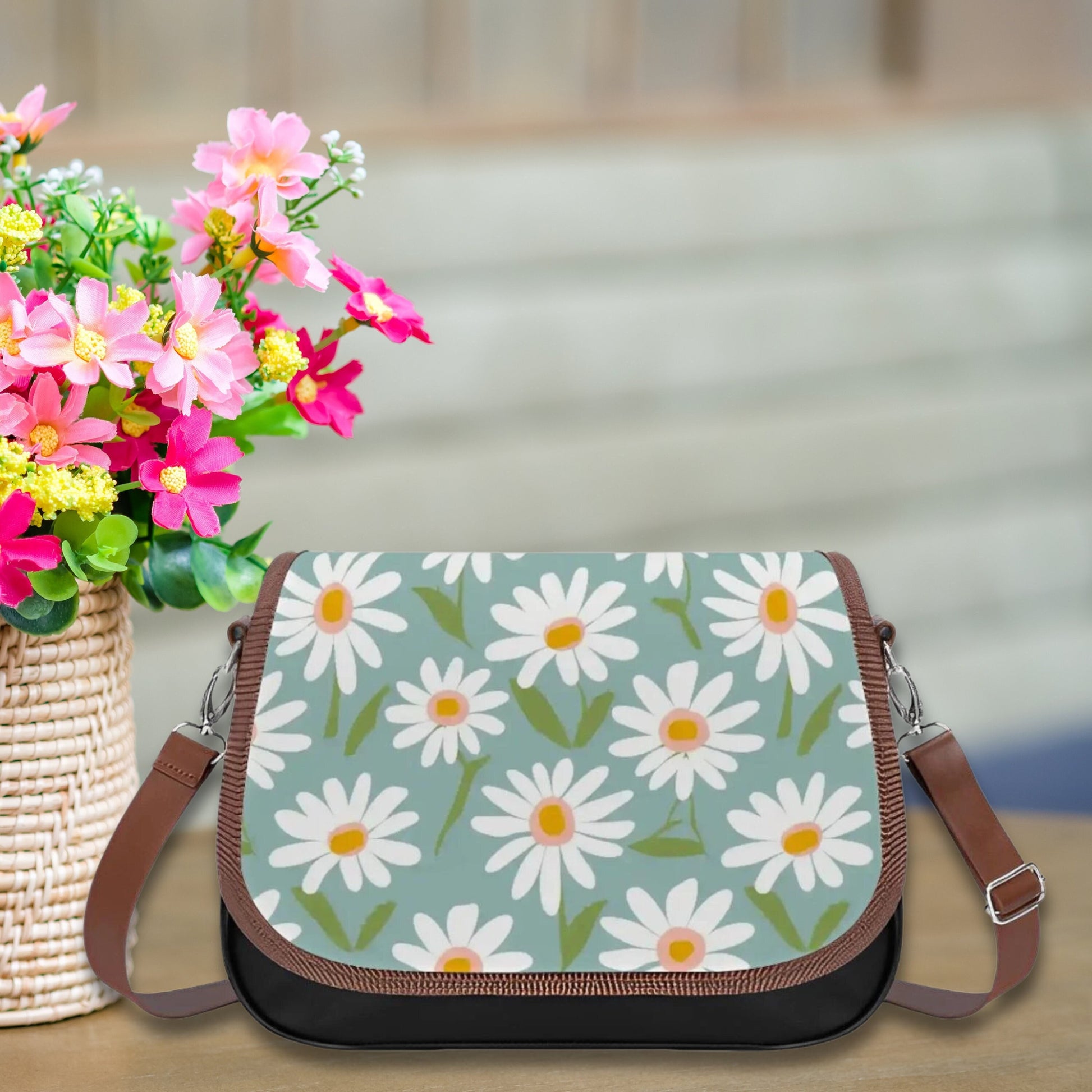 Trendy Floral Daisy Crossbody Handbag, Perfect Gift Idea for Women