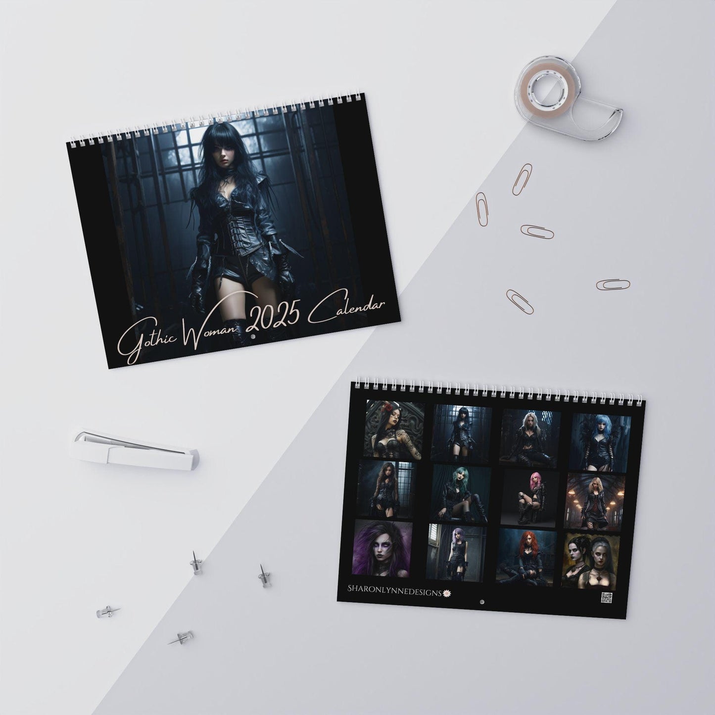 2025 Gothic Women Calendar - Unique Artwork, Dark Fantasy Wall Décor