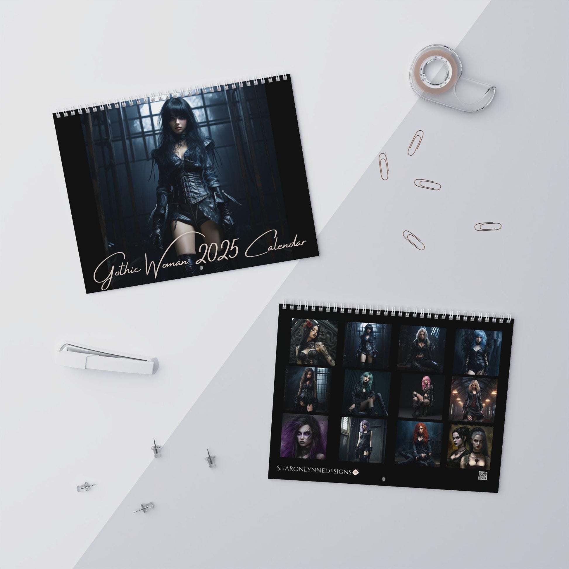 2025 Gothic Women Calendar - Unique Artwork, Dark Fantasy Wall Décor