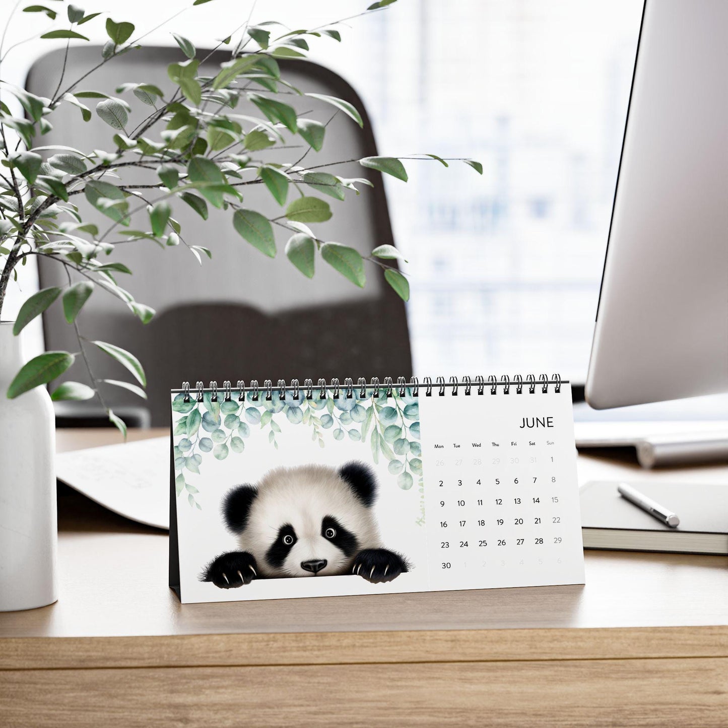 Adorable Animal Desk Calendar 2025 - Cute Office Decor Year Planner