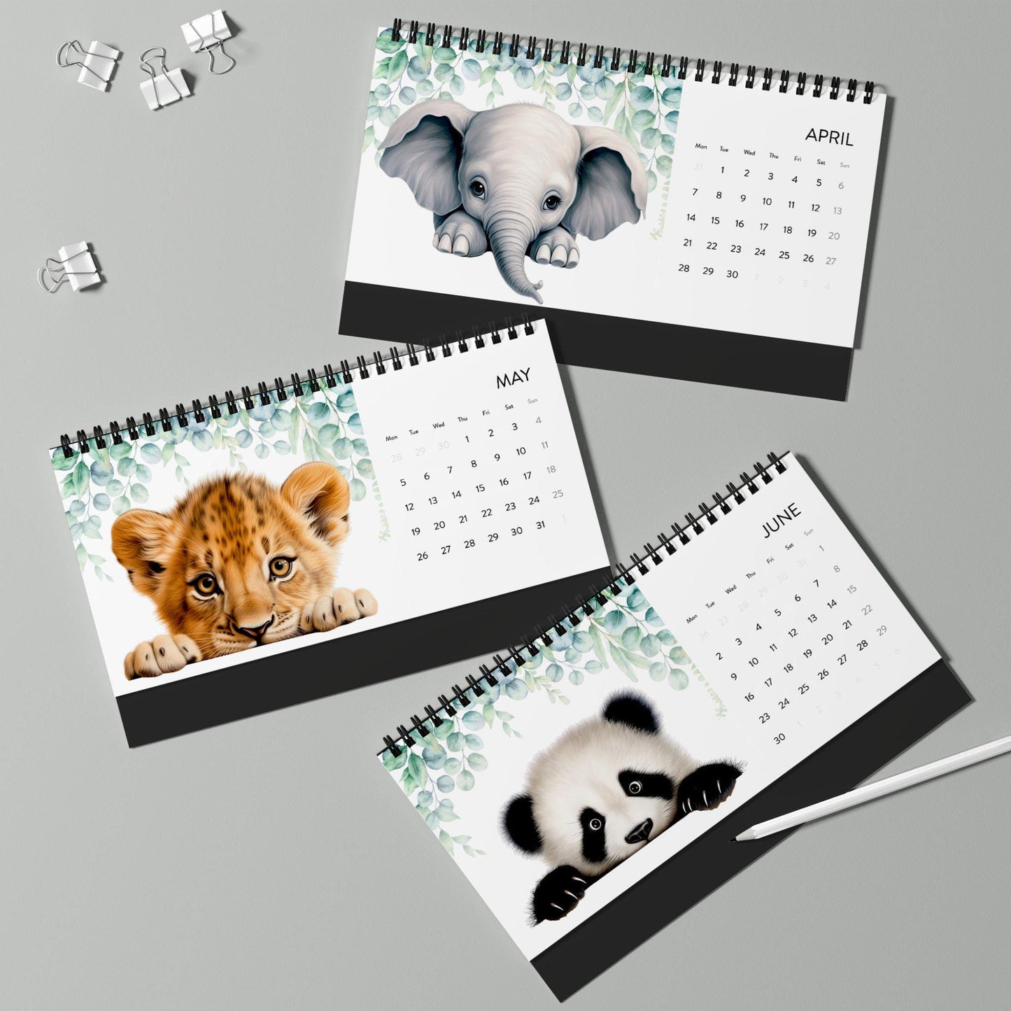 Adorable Animal Desk Calendar 2025 - Cute Office Decor Year Planner