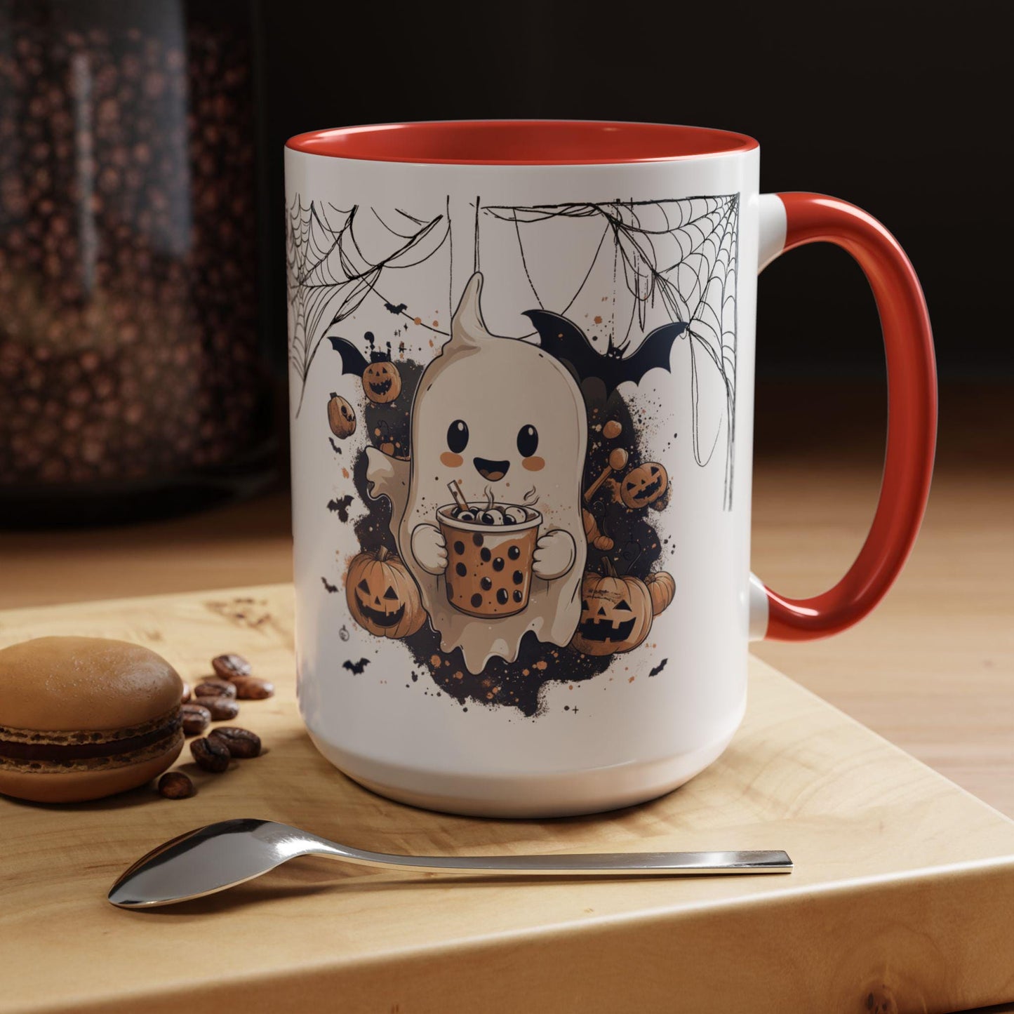 Spooky Halloween Ghost Themed Coffee Mug - Unique Ceramic Cup Gift Idea