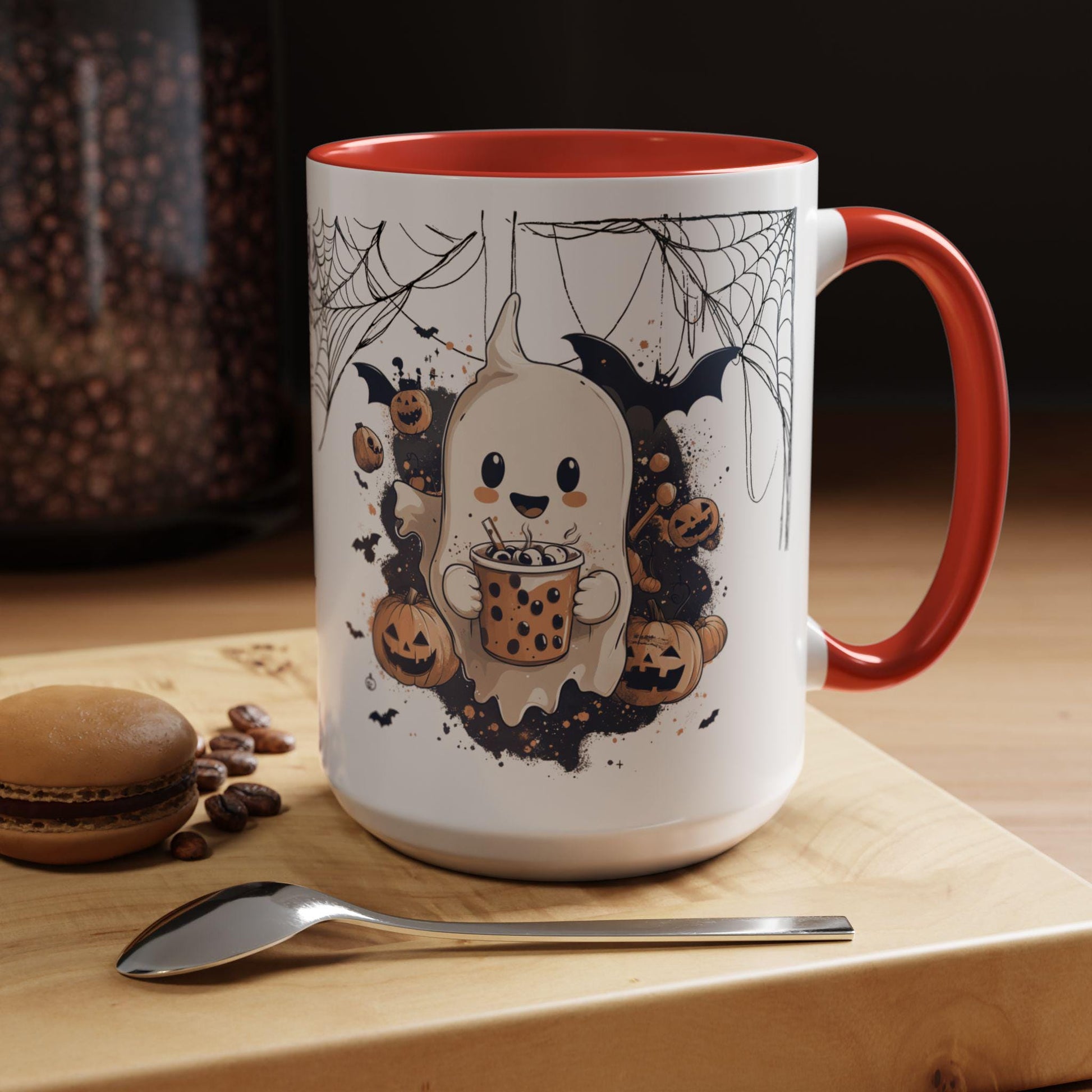 Spooky Halloween Ghost Themed Coffee Mug - Unique Ceramic Cup Gift Idea