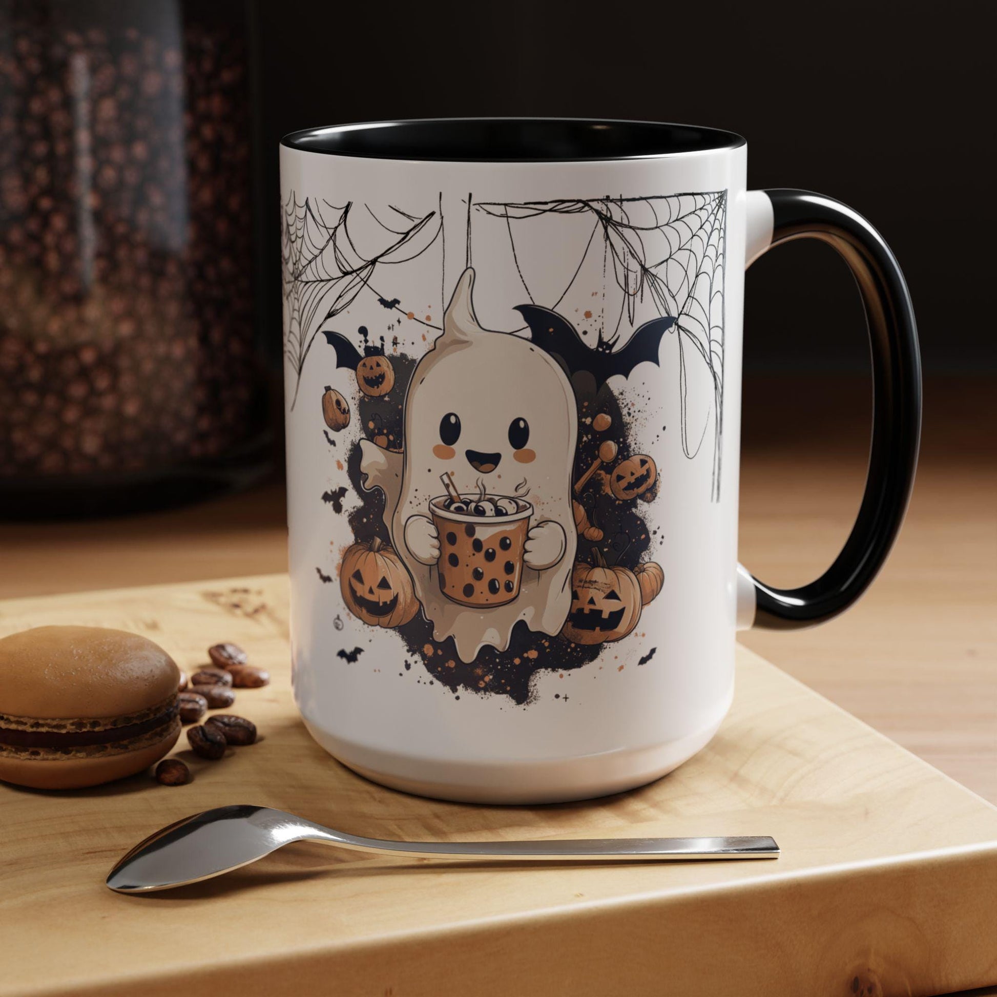Spooky Halloween Ghost Themed Coffee Mug - Unique Ceramic Cup Gift Idea