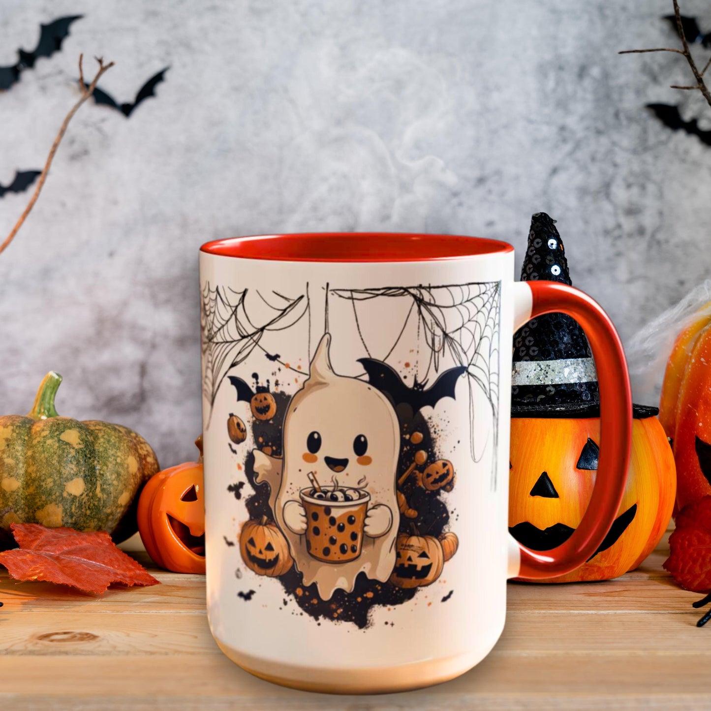 Spooky Halloween Ghost Themed Coffee Mug - Unique Ceramic Cup Gift Idea