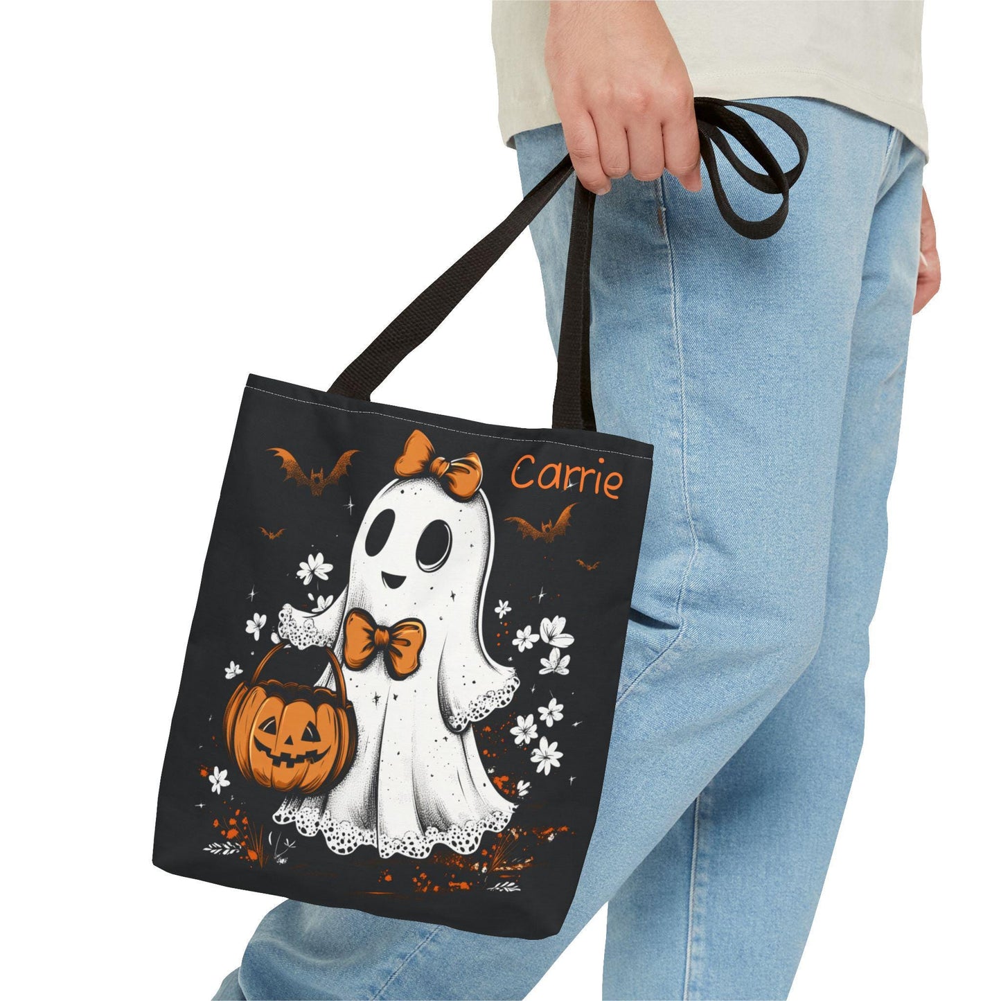 Personalized Halloween Ghost Bag with Custom Name Trick or Treat