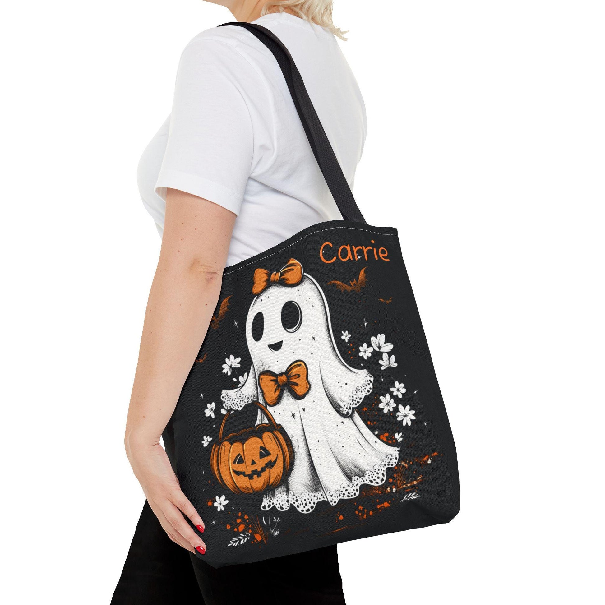 Personalized Halloween Ghost Bag with Custom Name Trick or Treat