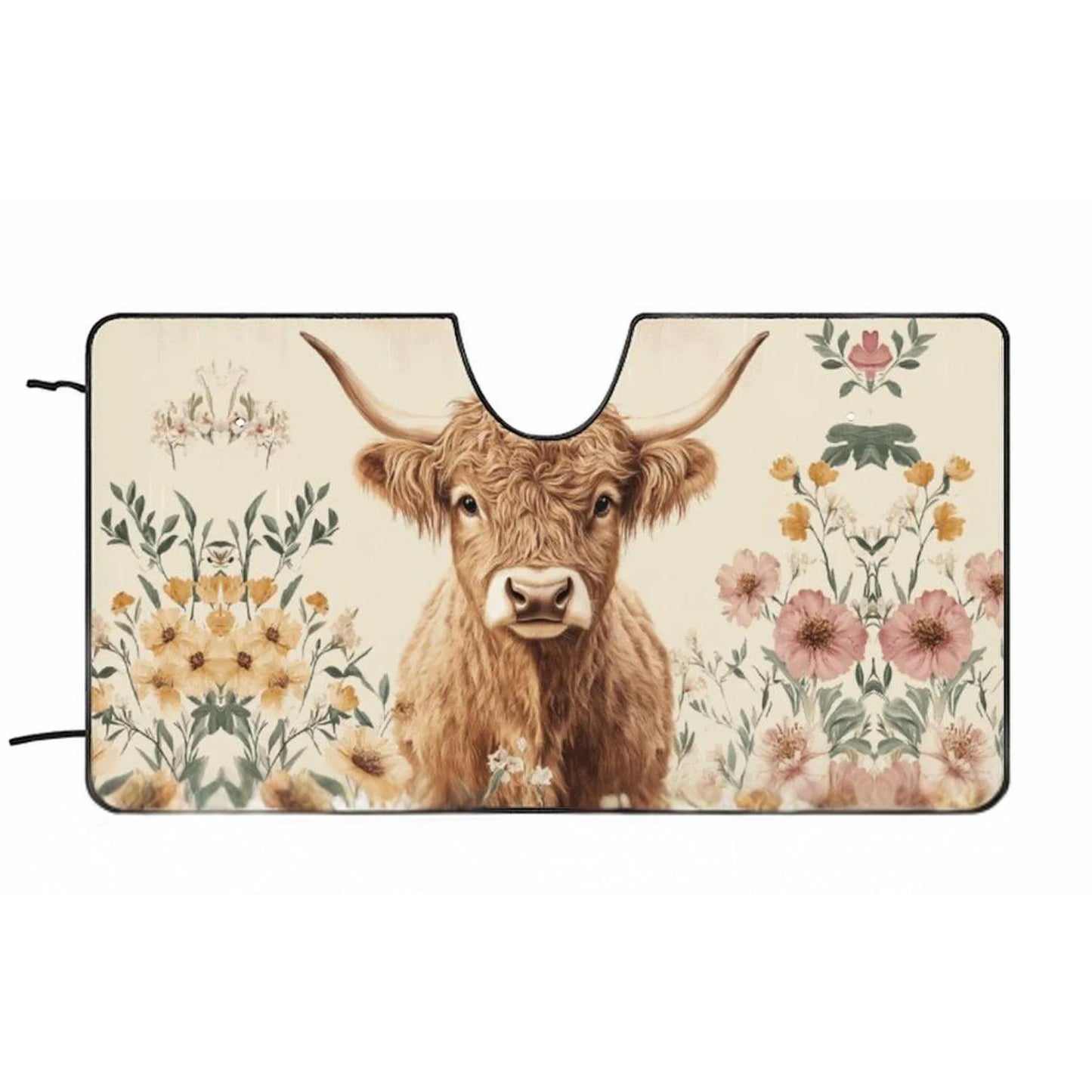 Highland Cow Windshield Sun Shade: Vehicle Cooling Protection for Car & SUV