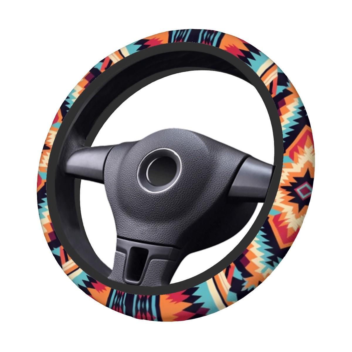 Aztec Steering Wheel Cover: Stylish Car Interior Accessory with Traditional Native Pattern