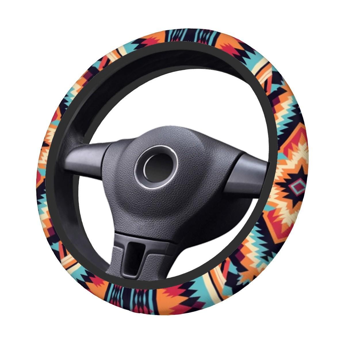 Aztec Steering Wheel Cover: Stylish Car Interior Accessory with Traditional Native Pattern
