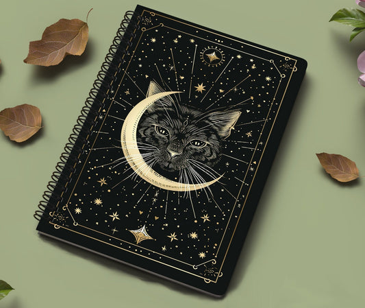 Mystical Cat Journal for Writers and Cat Lovers - Great Gift Idea