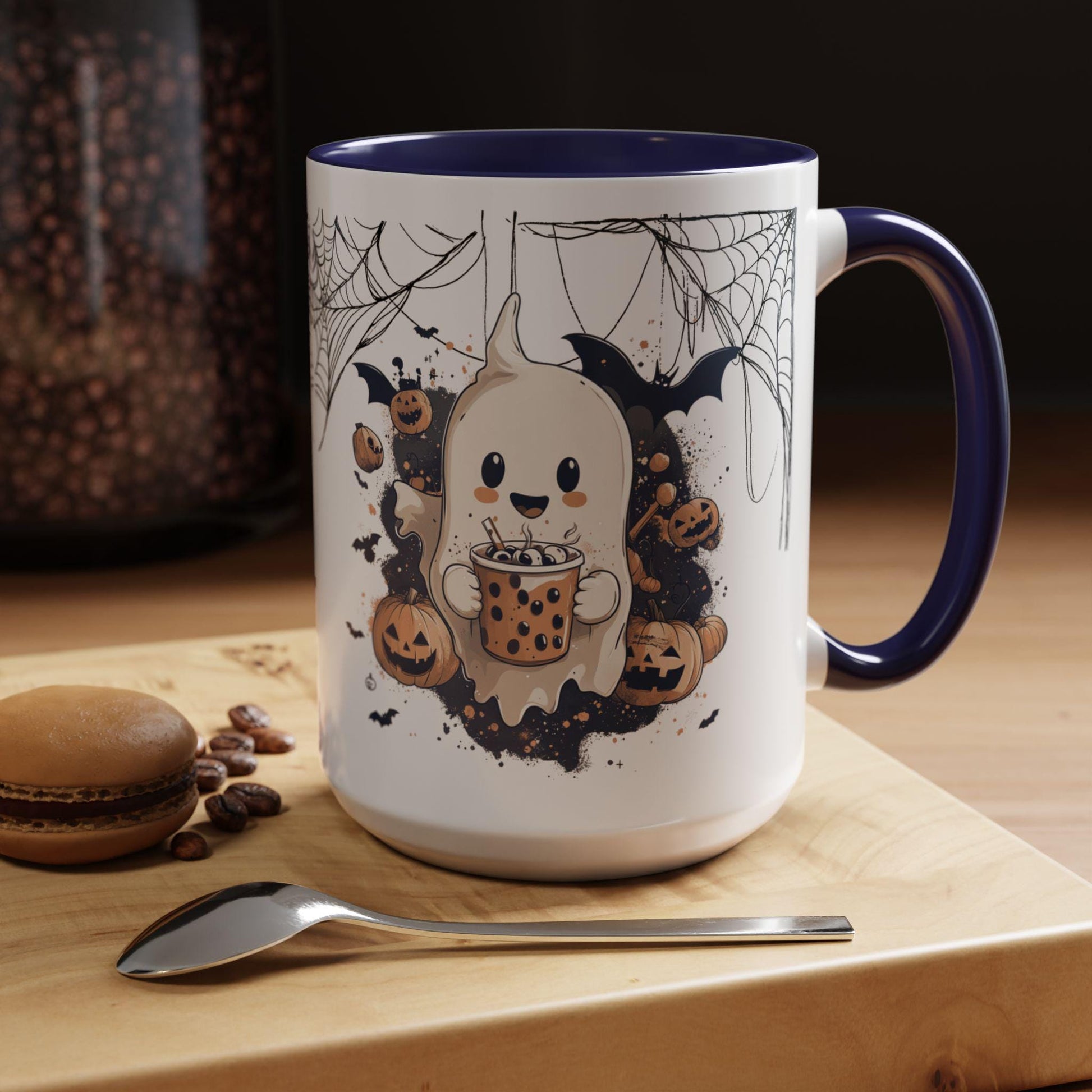 Spooky Halloween Ghost Themed Coffee Mug - Unique Ceramic Cup Gift Idea