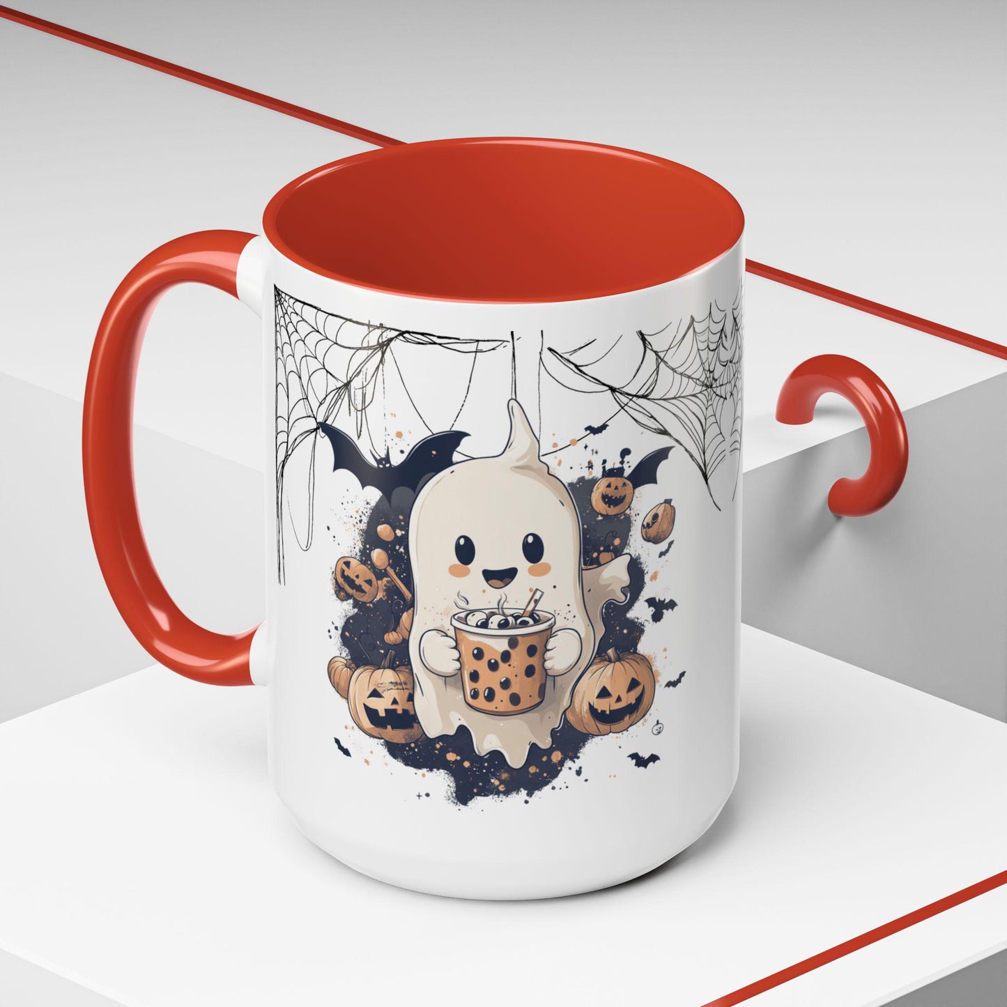 Spooky Halloween Ghost Themed Coffee Mug - Unique Ceramic Cup Gift Idea