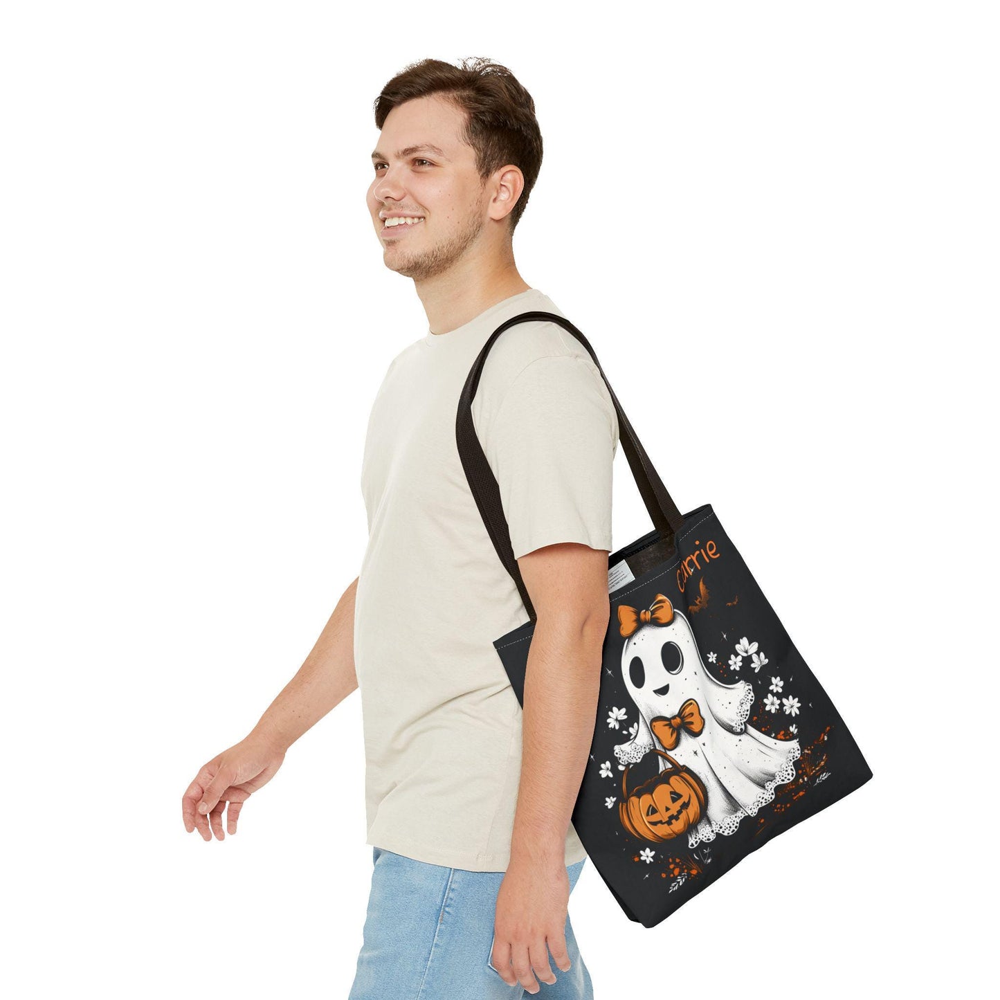 Personalized Halloween Ghost Bag with Custom Name Trick or Treat
