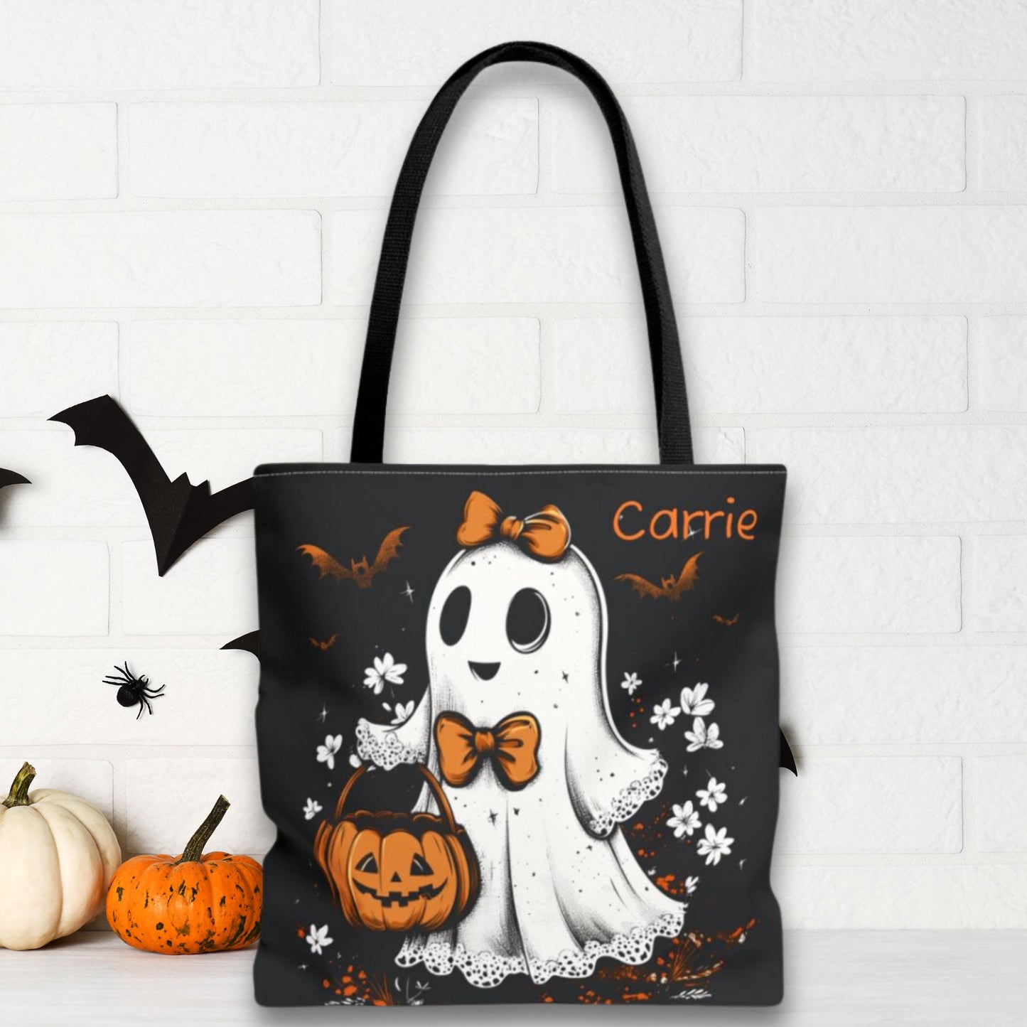 Personalized Halloween Ghost Bag with Custom Name Trick or Treat