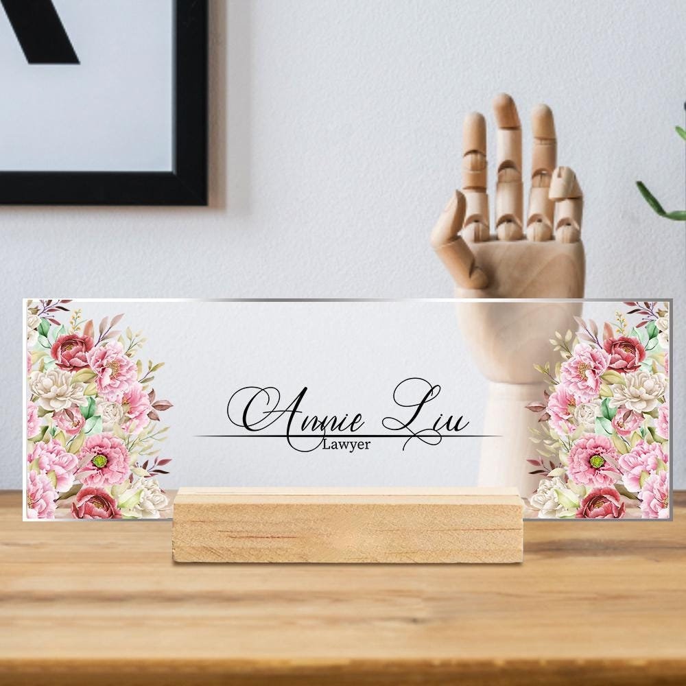 Custom Office Acrylic Nameplate Desk Sign Position Plaque for Personalized Decor