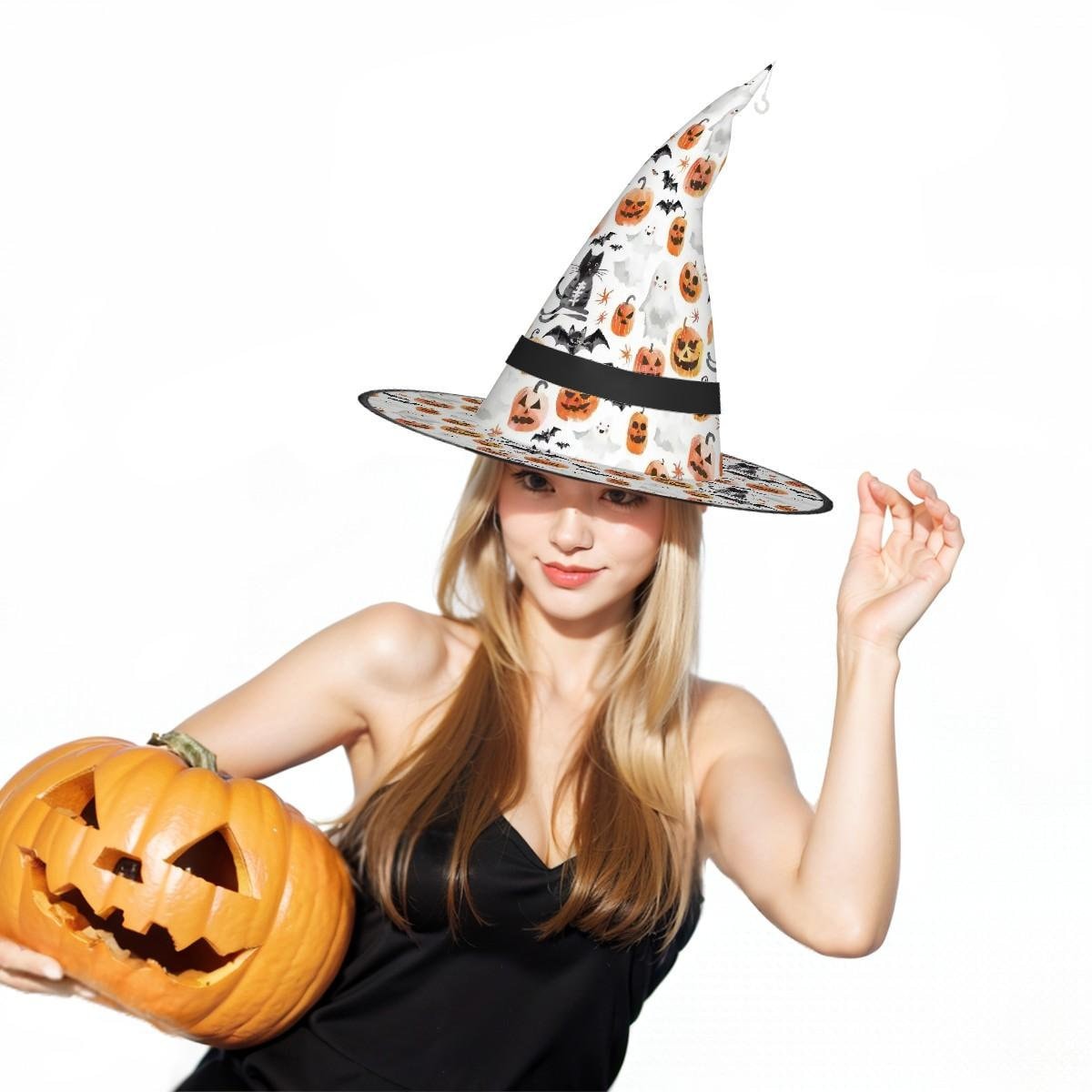 LED Halloween Witch Hat with Lights for Costume Parties and Decorations