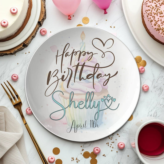 Personalized Birthday Cupcake Plate: Unbreakable Polymer Keepsake