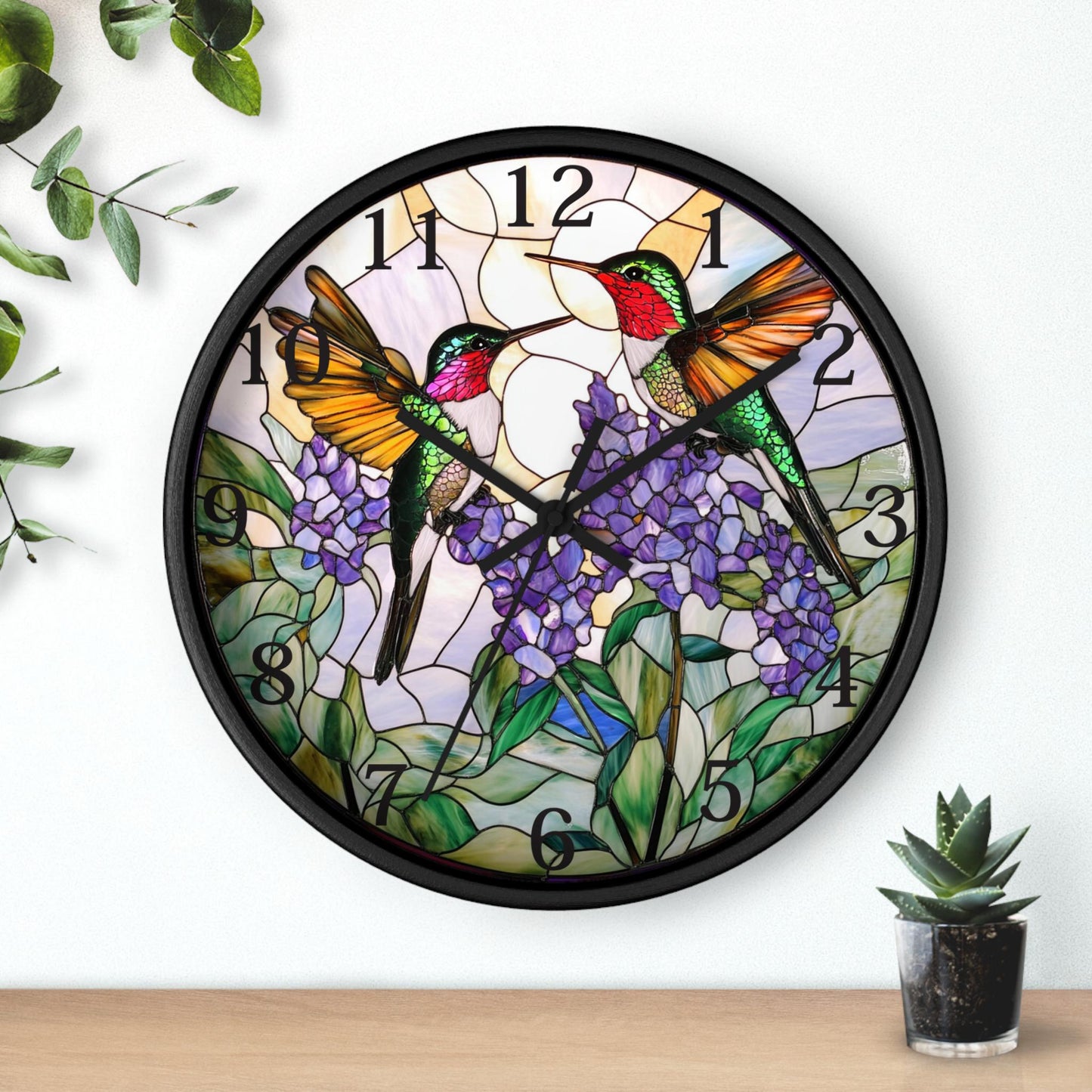 Colorful Hummingbird Wall Clock: Nature-Inspired Timepiece for Home, Garden, Bird Lovers