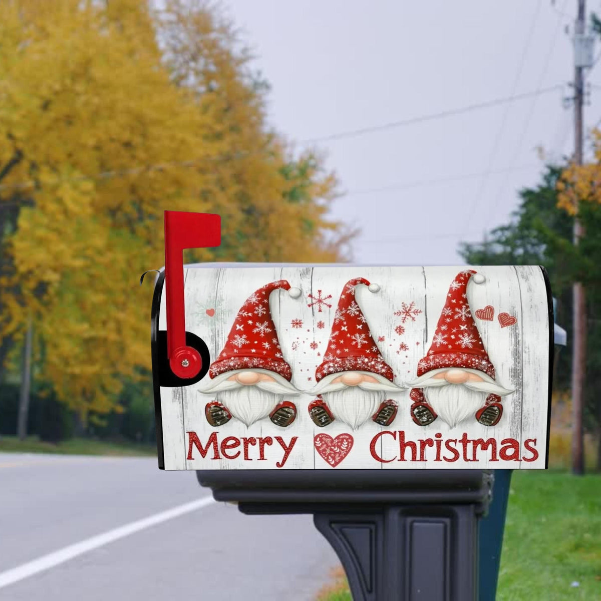 Festive Gnome Magnetic Mailbox Cover for Christmas Decor - Holiday Outdoor Decorations