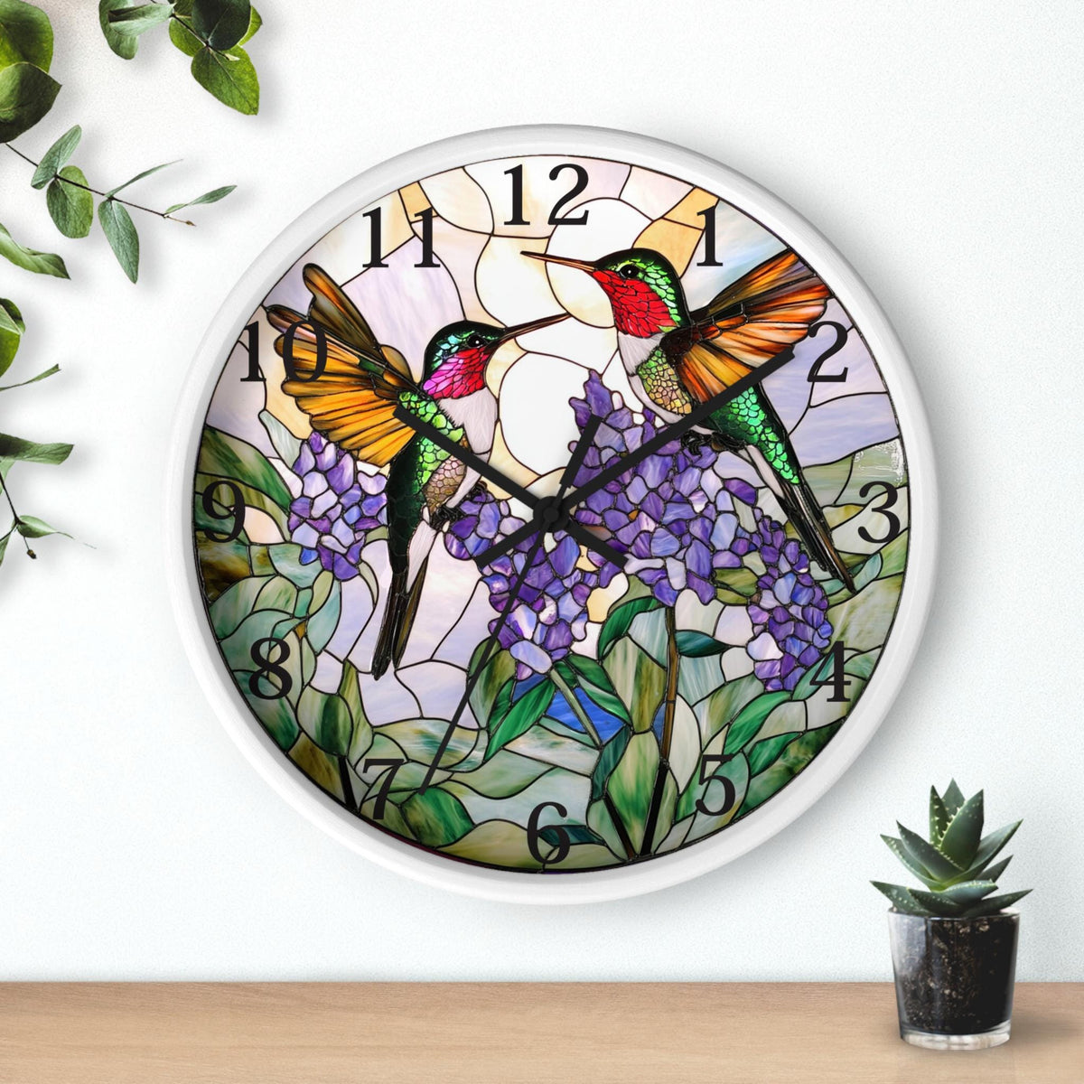 Colorful Hummingbird Wall Clock: Nature-Inspired Timepiece for Home, Garden, Bird Lovers