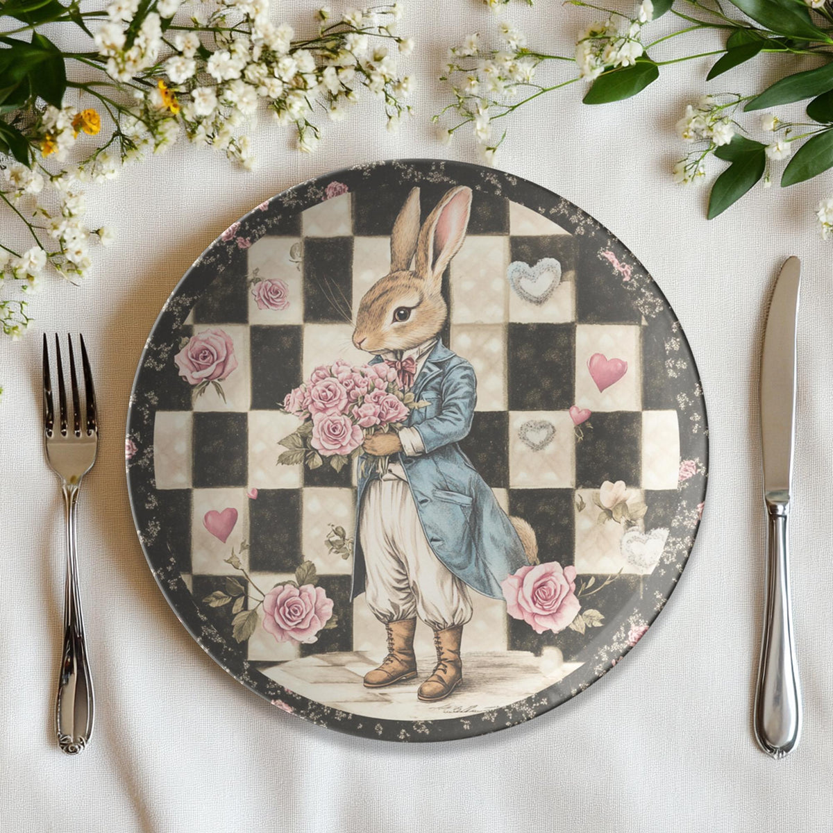 Checkered Plate, 10 x 10 Inch ThermoSaf Polymer Rabbit Tableware
