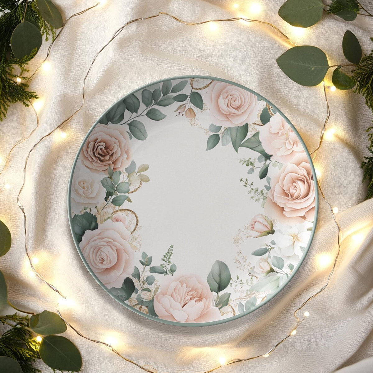 Dishwasher Safe Dish, 10 x 10 Inch ThermoSaf Floral Dinnerware Set, Three Styles