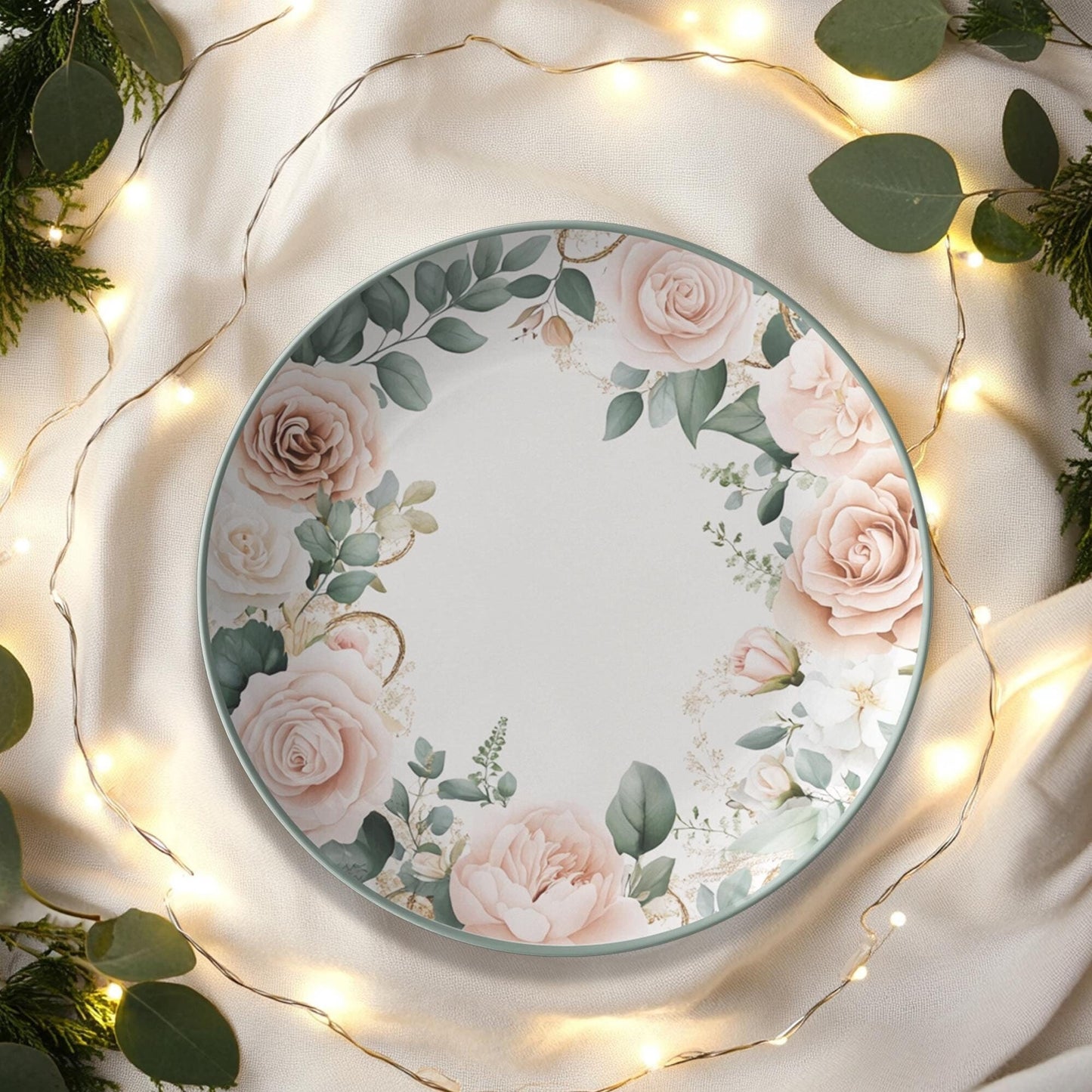Dishwasher Safe Dish, 10 x 10 Inch ThermoSaf Floral Dinnerware Set, Three Styles