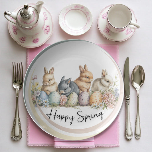 Easter Bunny Spring Plate: Festive Dinnerware for Holiday Meals, Pastel Decor, and Seasonal Gatherings