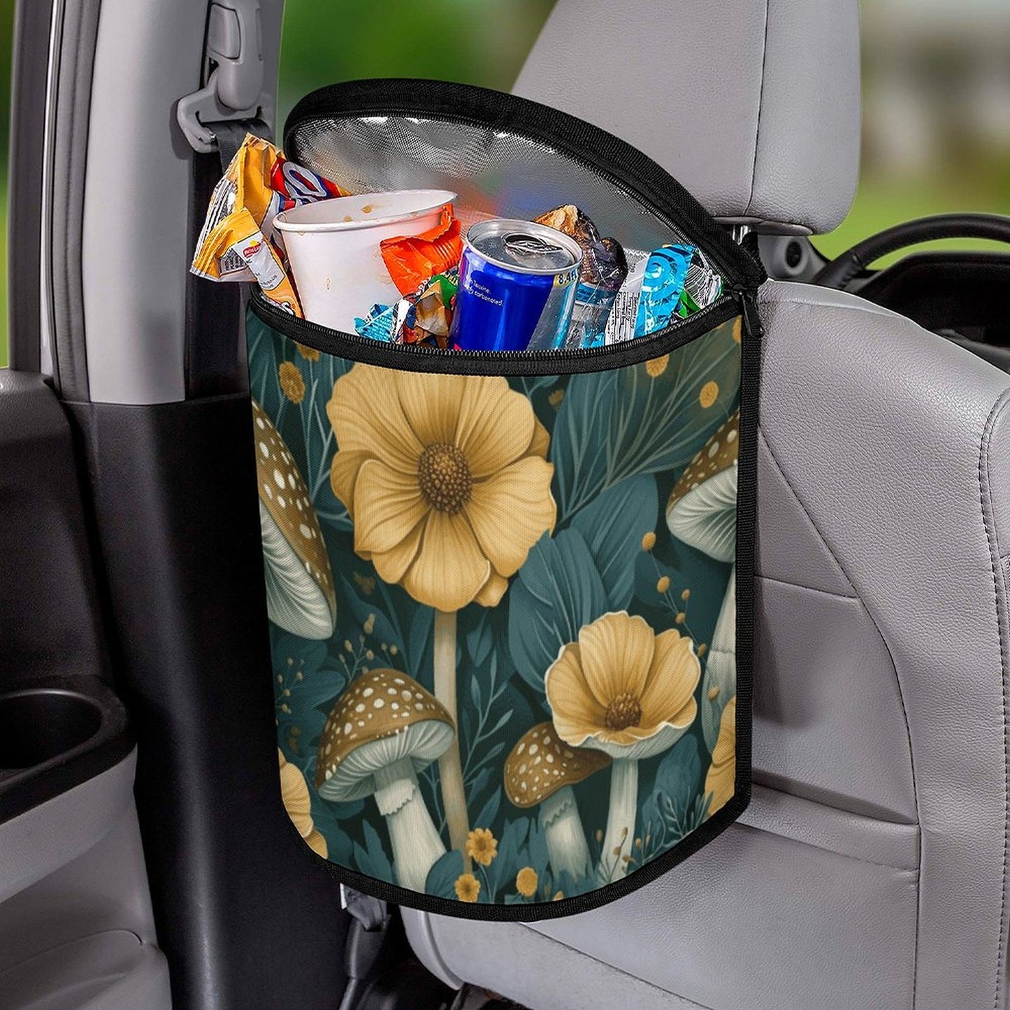 Mushroom Car Trash Bin: RV Accessory & Camping Gift - Decorative Automotive Organizer