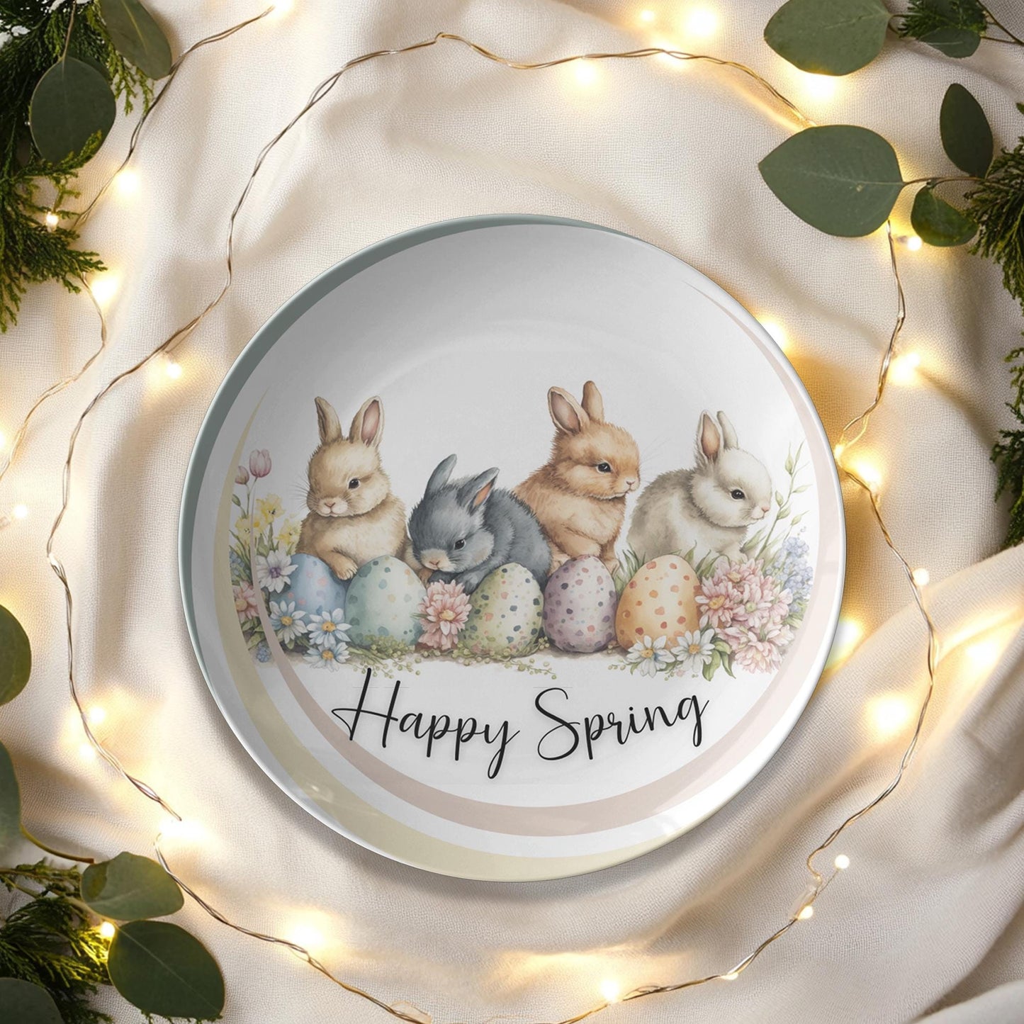 Easter Bunny Spring Plate: Festive Dinnerware for Holiday Meals, Pastel Decor, and Seasonal Gatherings