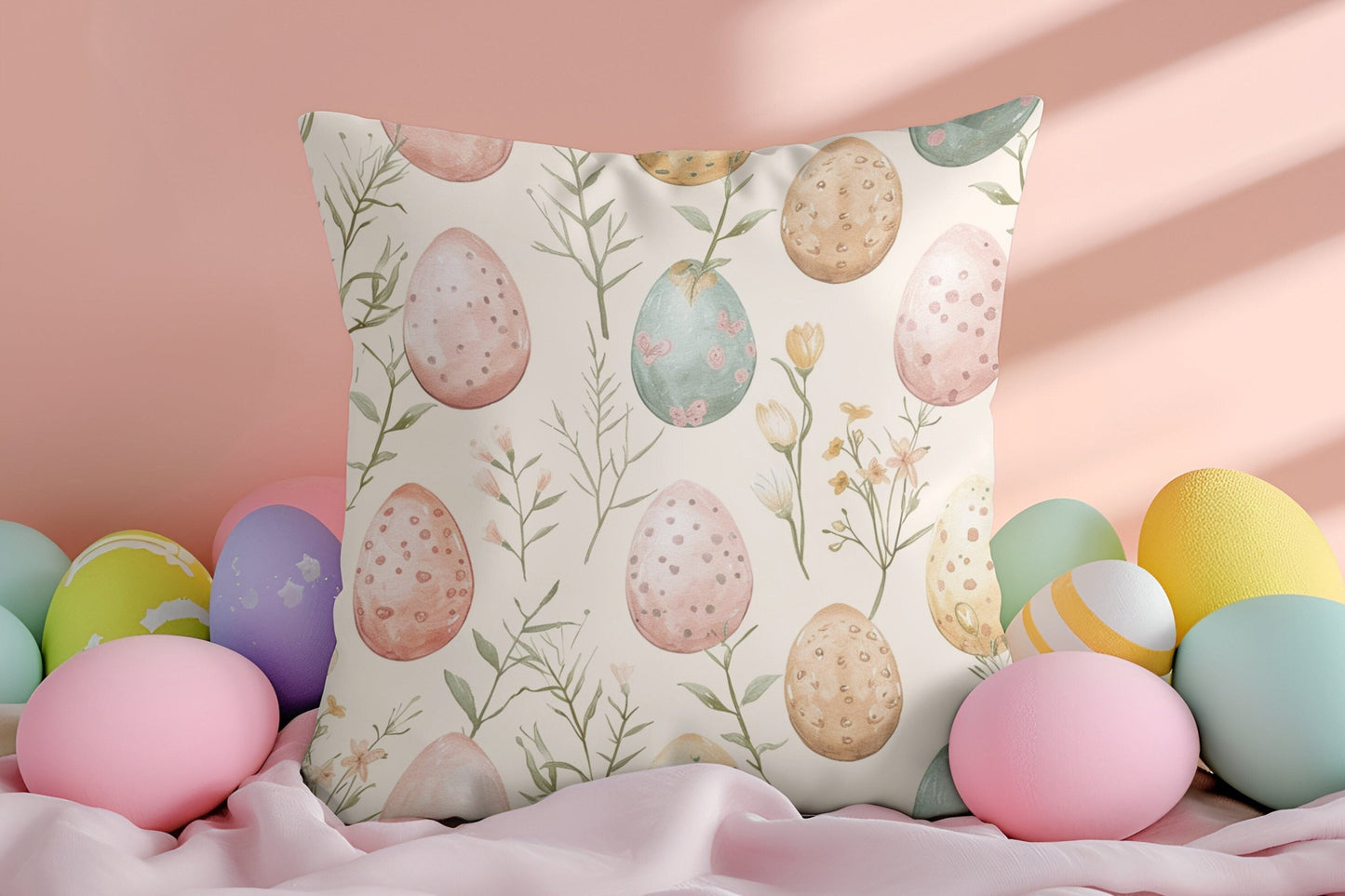 Easter Egg Throw Pillow, 100% Polyester with Insert and Double-Sided Print
