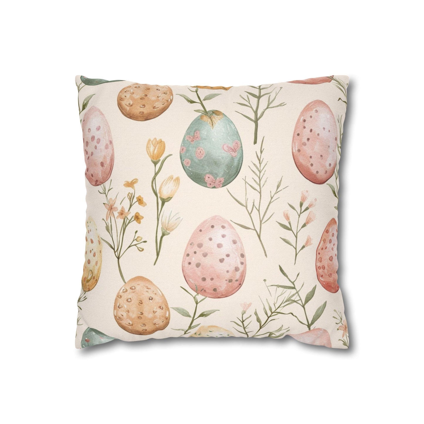 Easter Floral Cushion Cover - Spring Holiday Boho Pillow Design Living Room Decor Gift Design