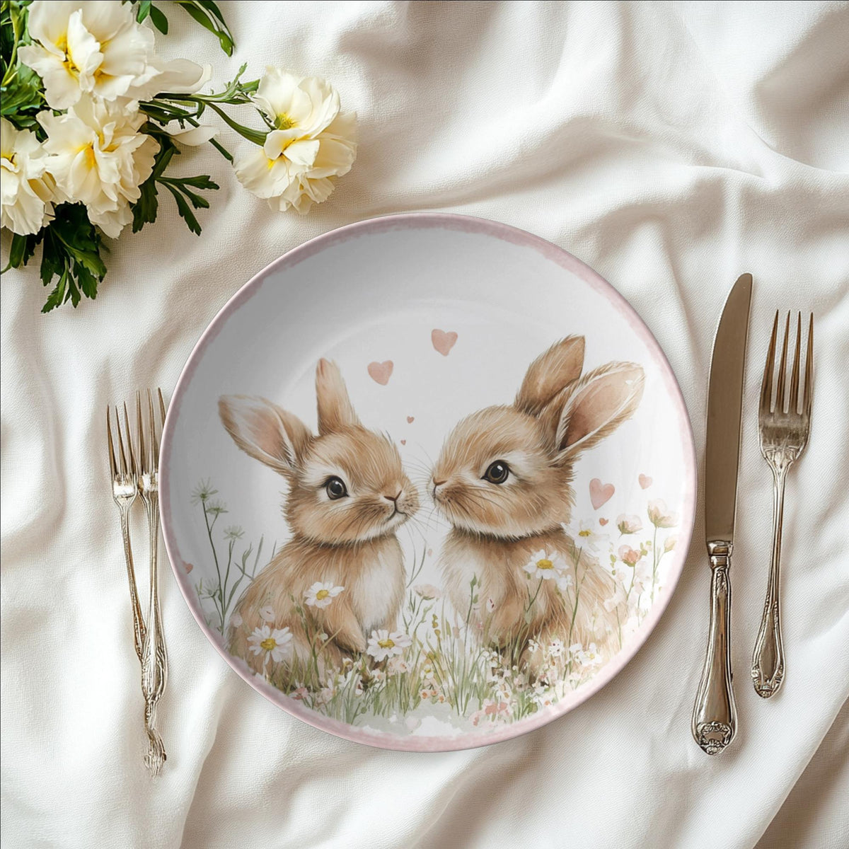 Spring Rabbit Dish Spring Bunny Dinner Plates for Easter Celebrations & Festive Table Set ...