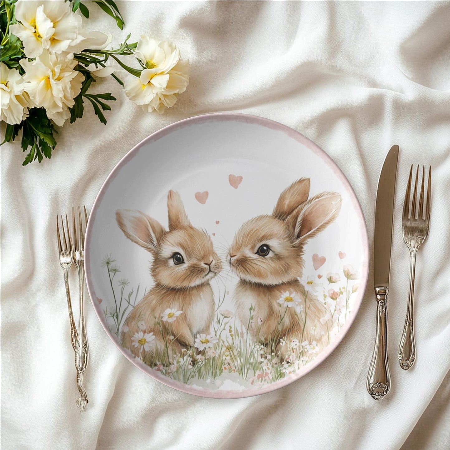 Spring Bunny Dinner Plates for Easter Celebrations & Festive Table Settings