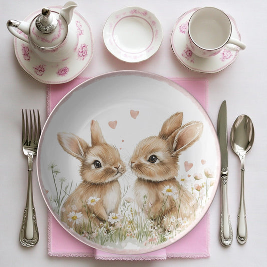 Spring Bunny Dinner Plates for Easter Celebrations & Festive Table Settings